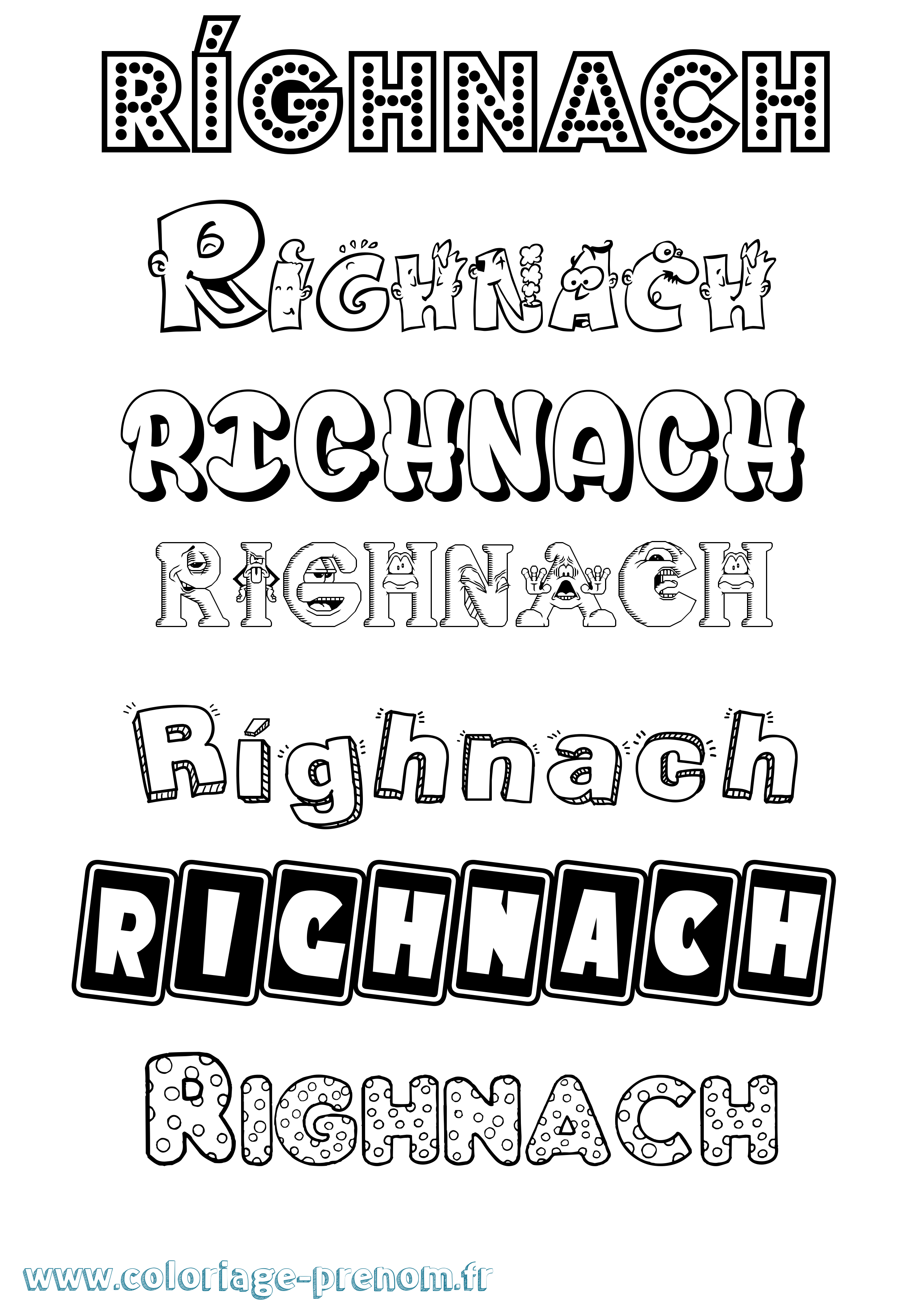 Coloriage Ríghnach Fun Coloriage prénom Ríghnach Fun