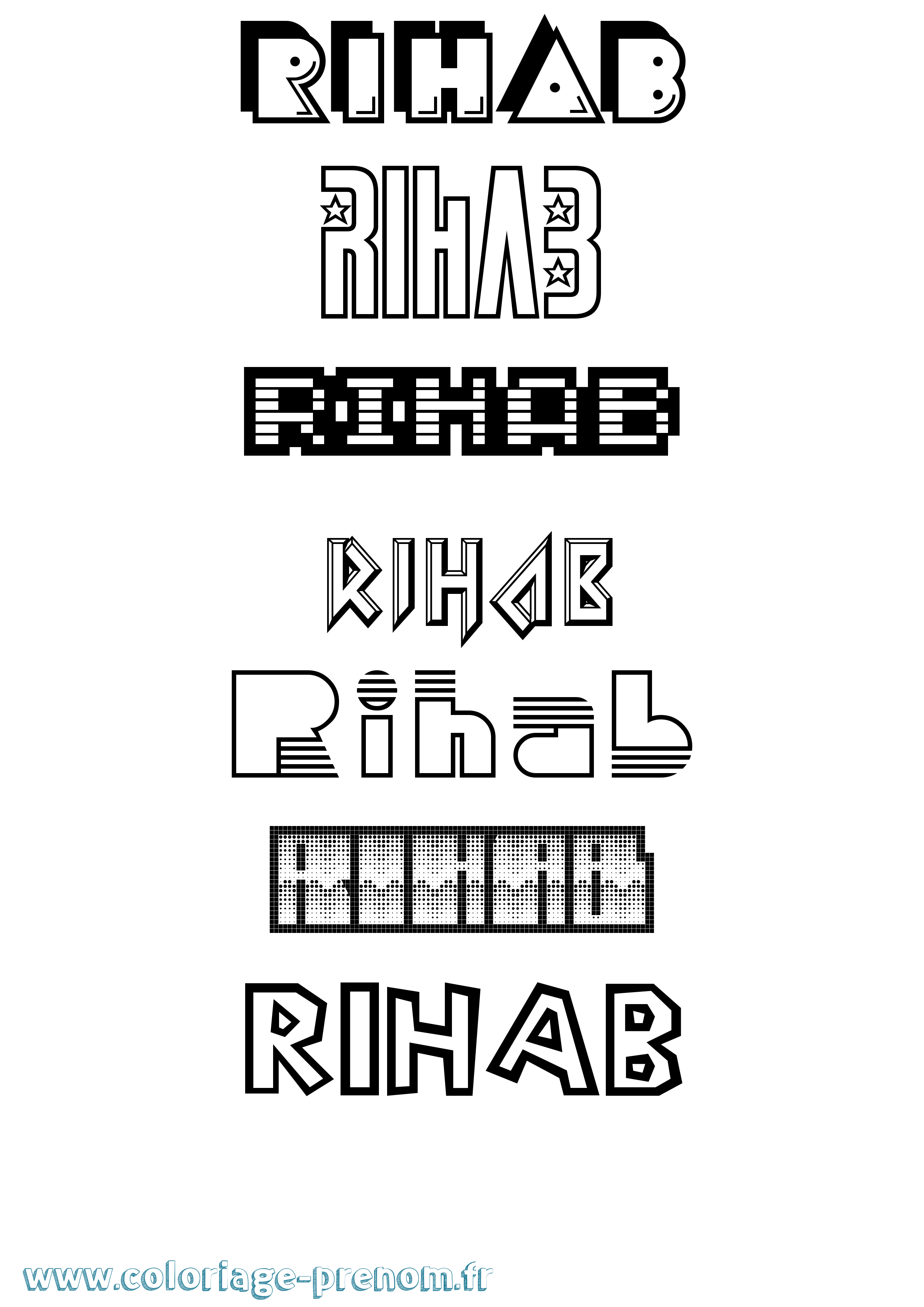 Coloriage Rihab Jeux Vidéos Coloriage prénom Rihab Jeux Vidéos