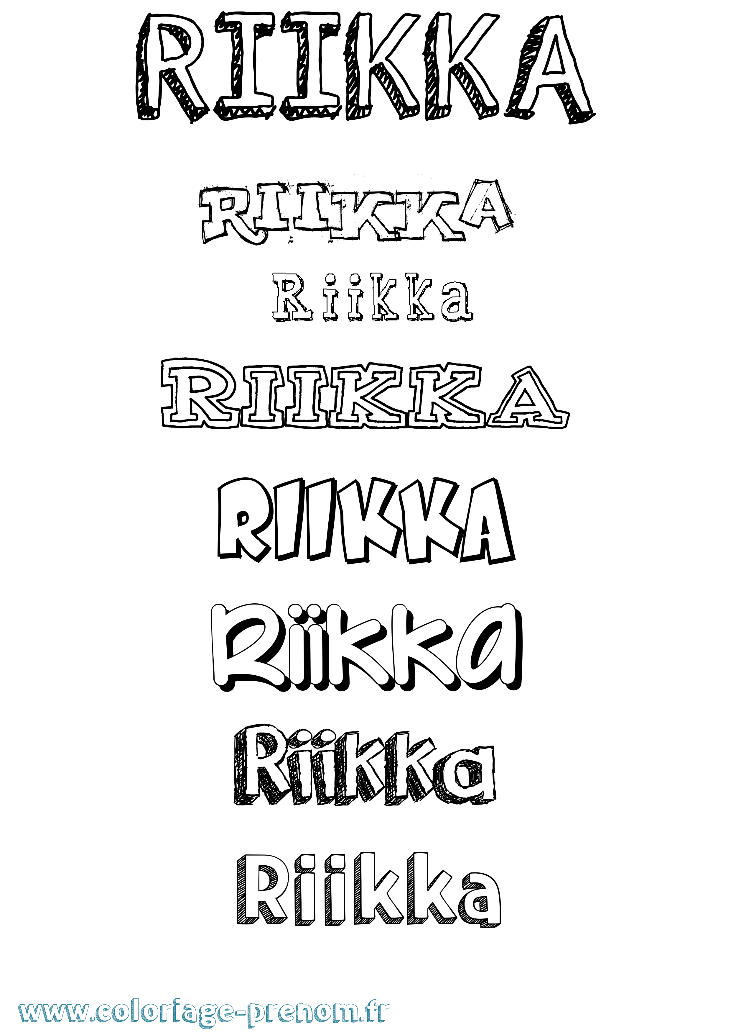 Coloriage Riikka Dessiné Coloriage prénom Riikka Dessiné