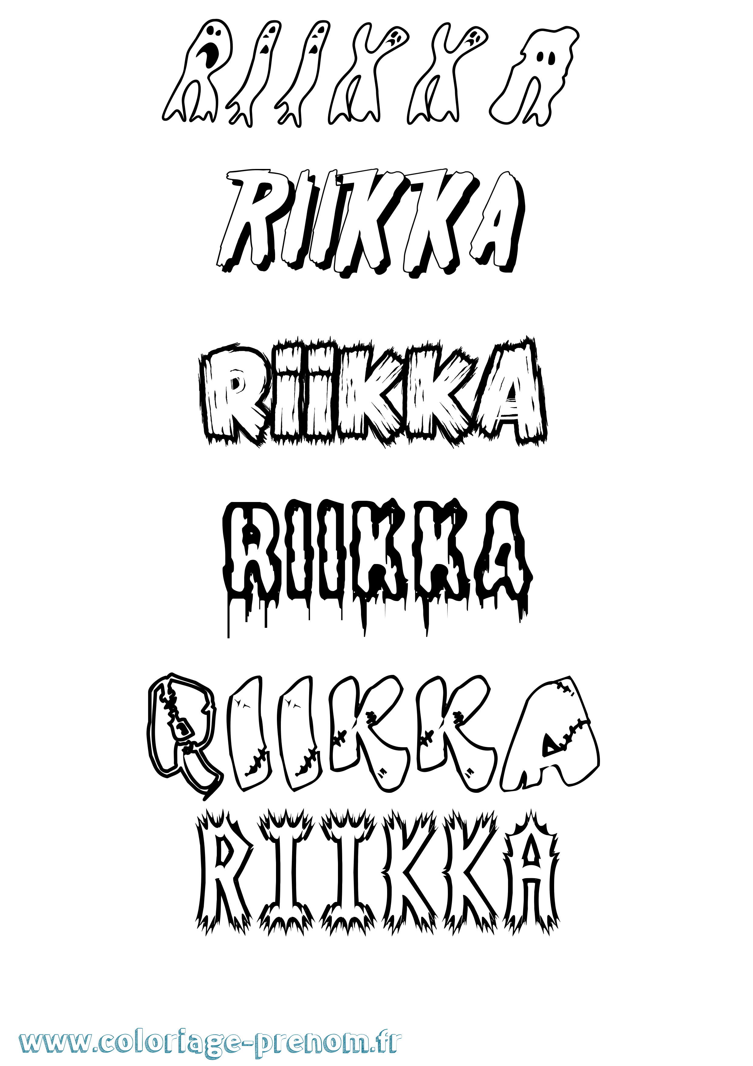 Coloriage Riikka Frisson Coloriage prénom Riikka Frisson