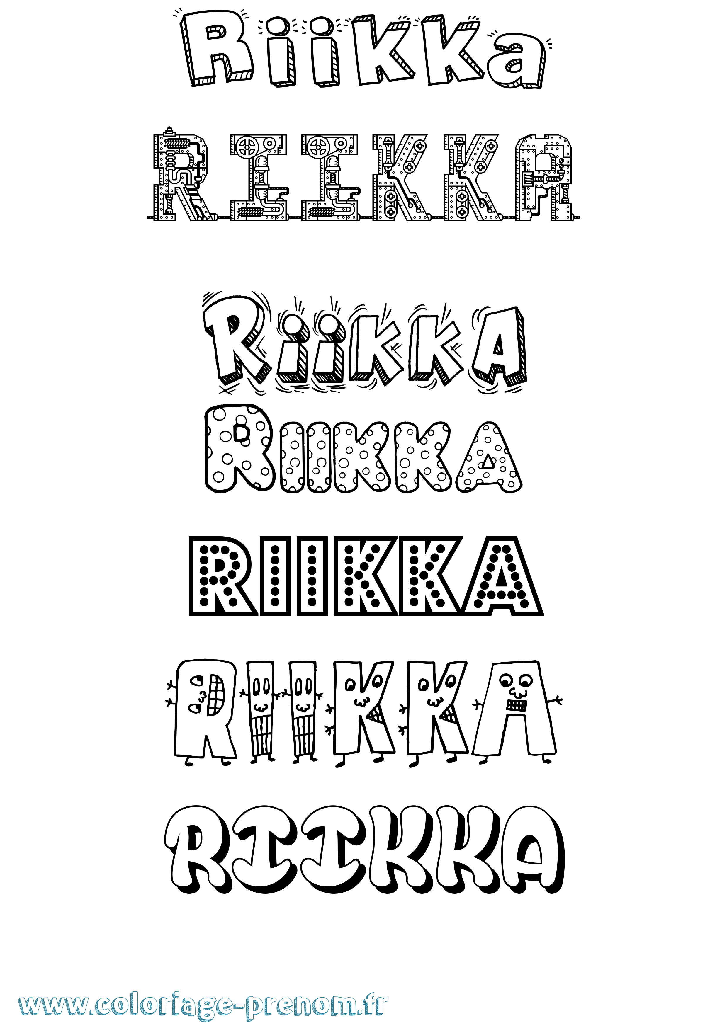 Coloriage Riikka Fun Coloriage prénom Riikka Fun