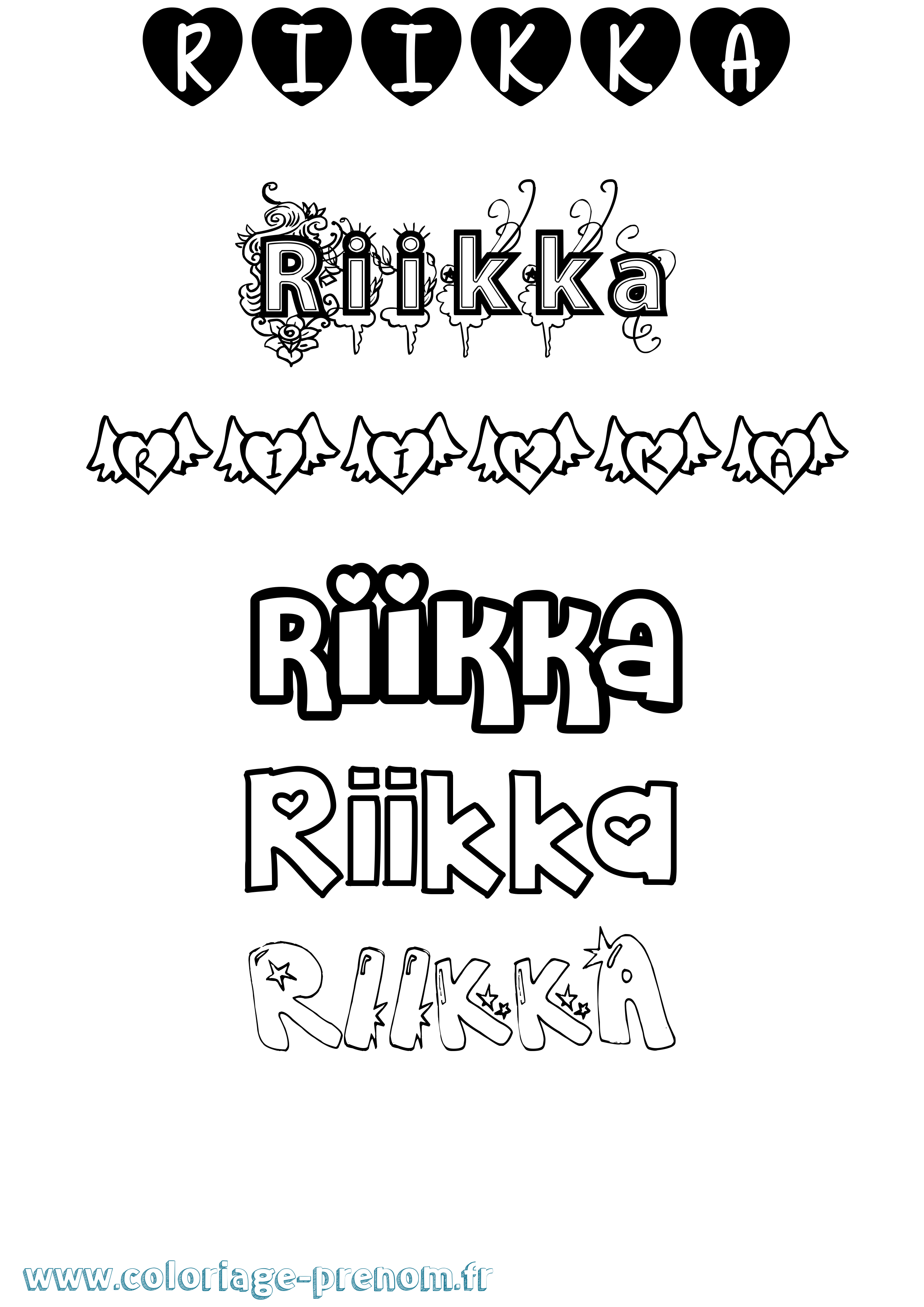 Coloriage Riikka Girly Coloriage prénom Riikka Girly
