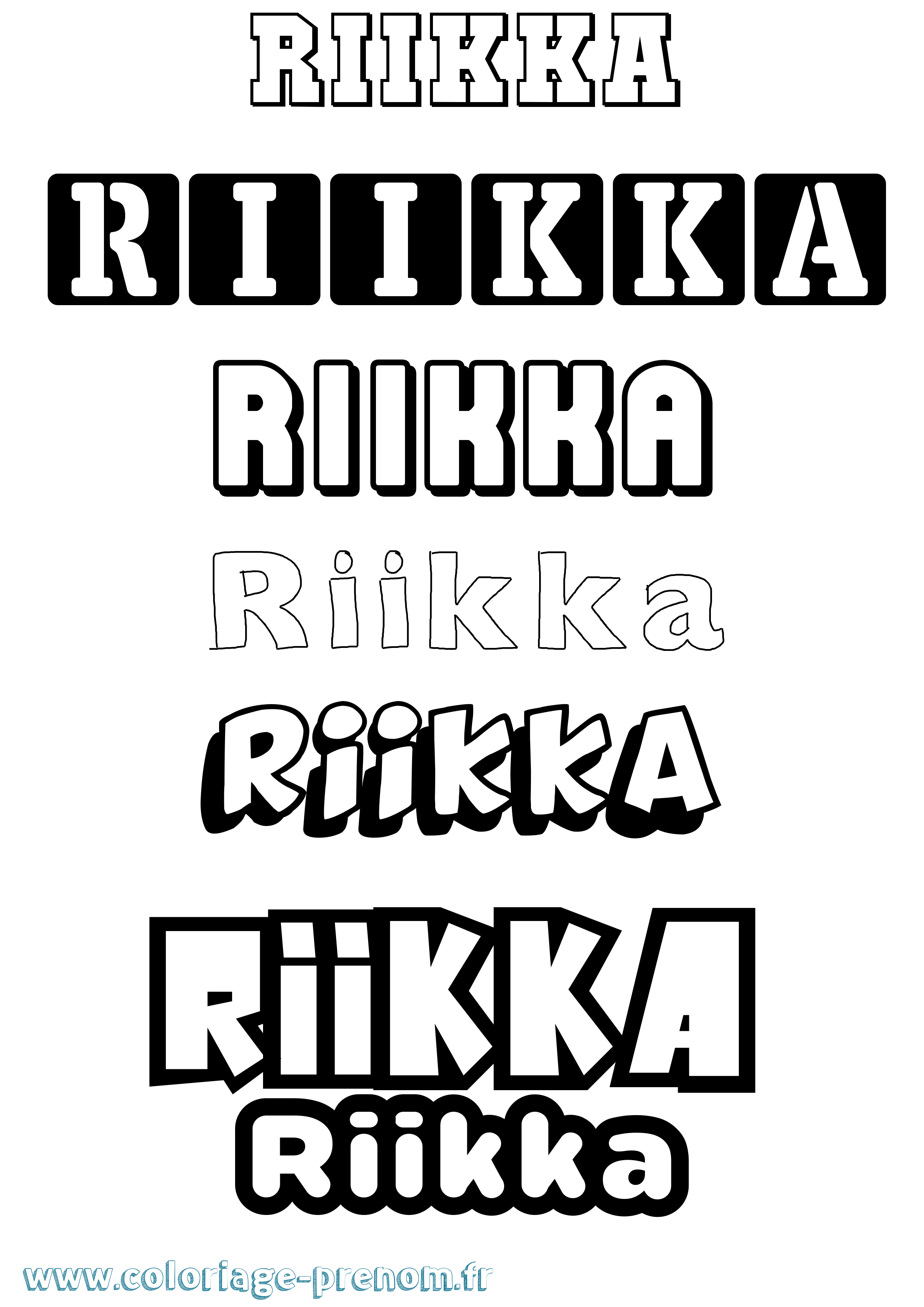 Coloriage Riikka Simple Coloriage prénom Riikka Simple