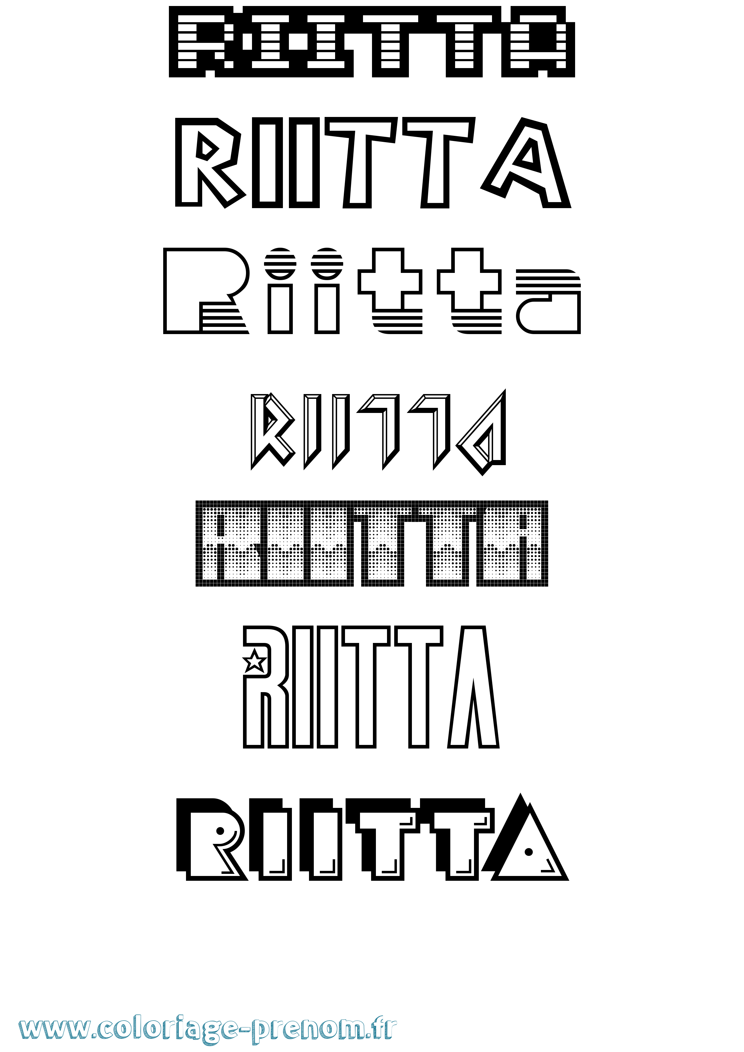 Coloriage Riitta Jeux Vidéos Coloriage prénom Riitta Jeux Vidéos