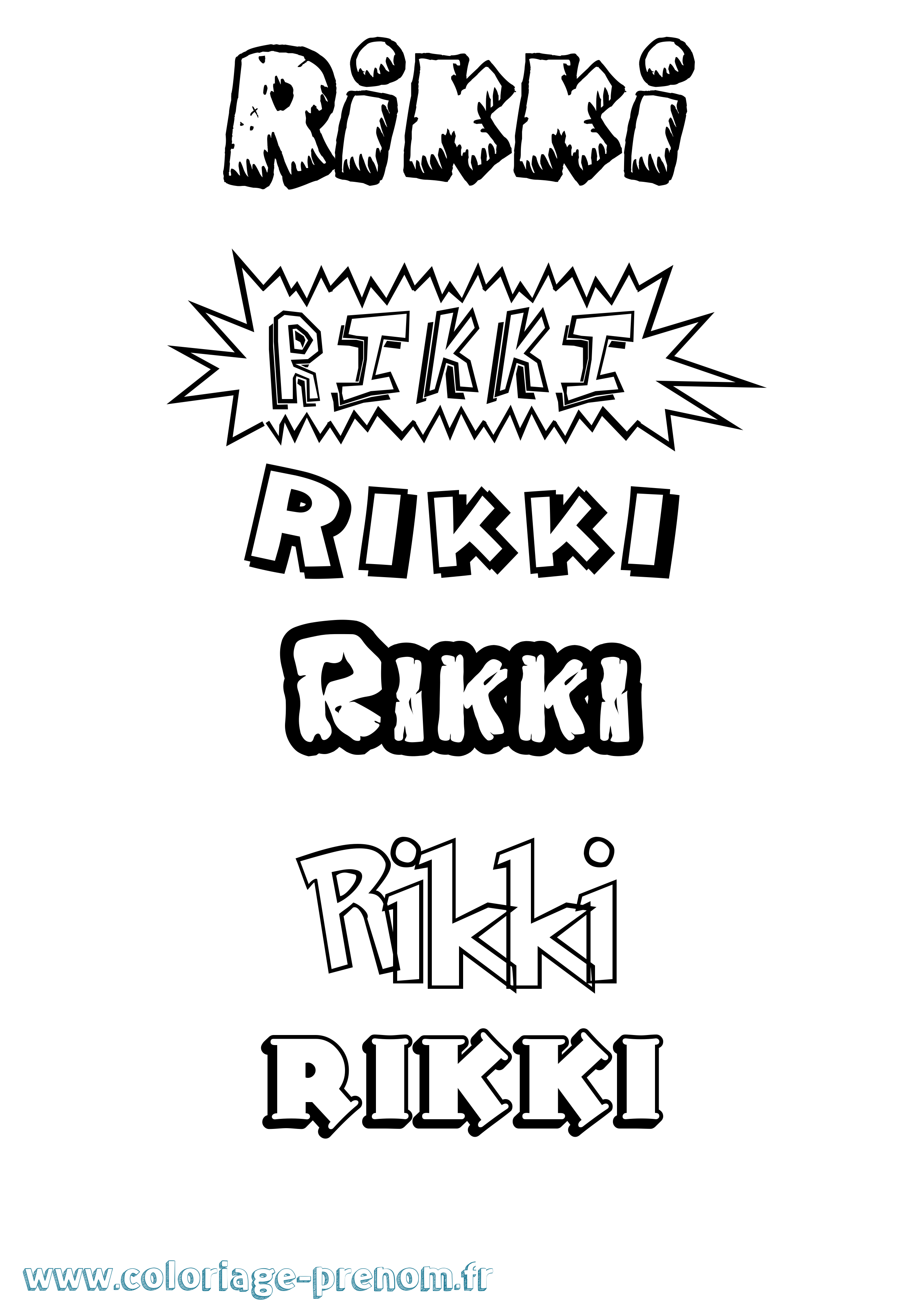 Coloriage Rikki Dessin Animé Coloriage prénom Rikki Dessin Animé