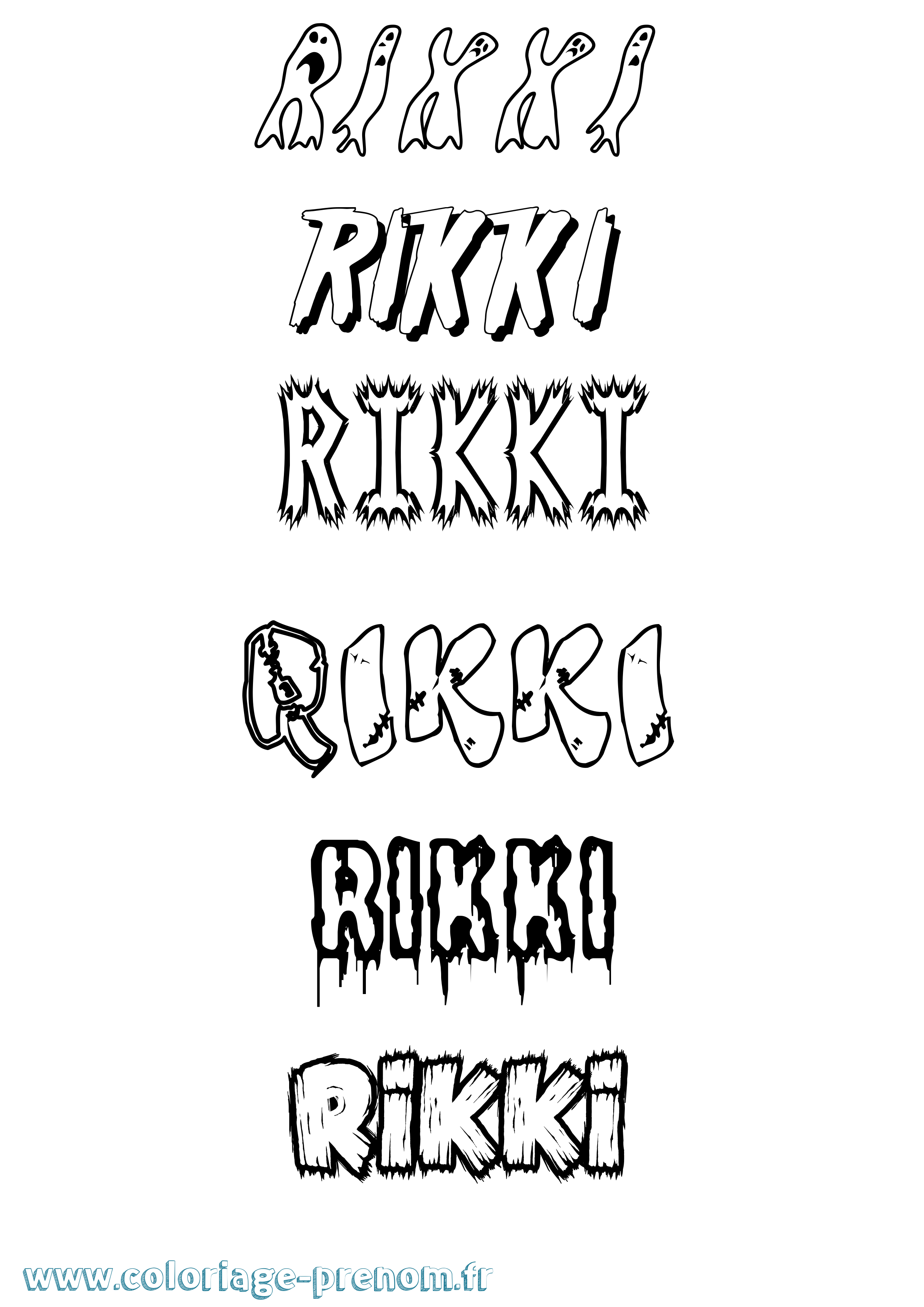 Coloriage Rikki Frisson Coloriage prénom Rikki Frisson