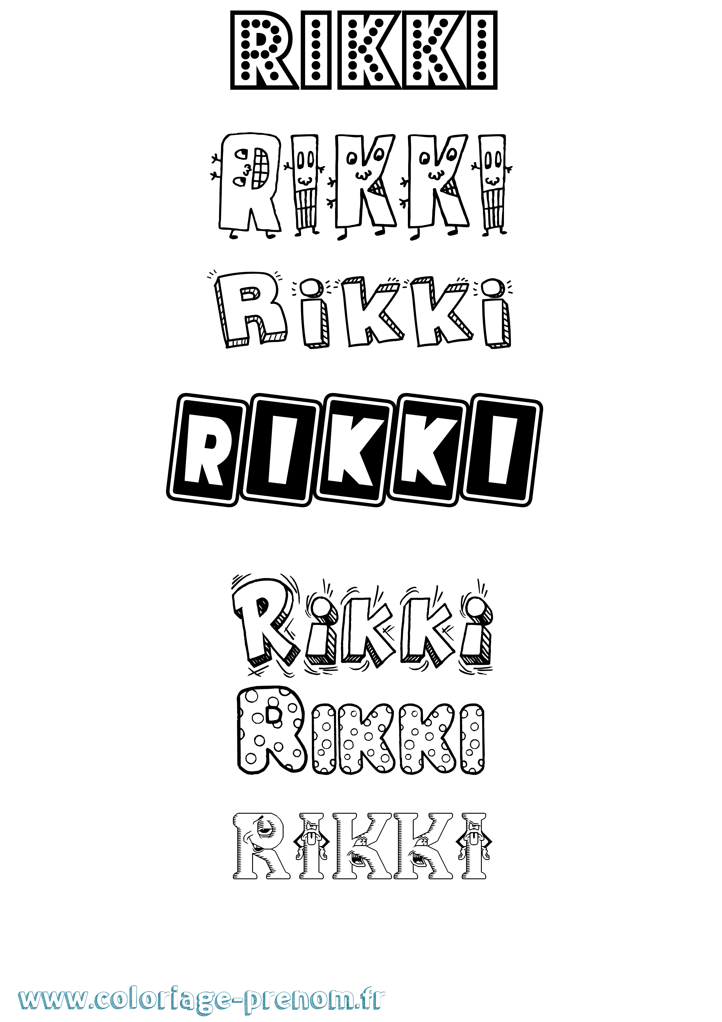 Coloriage Rikki Fun Coloriage prénom Rikki Fun
