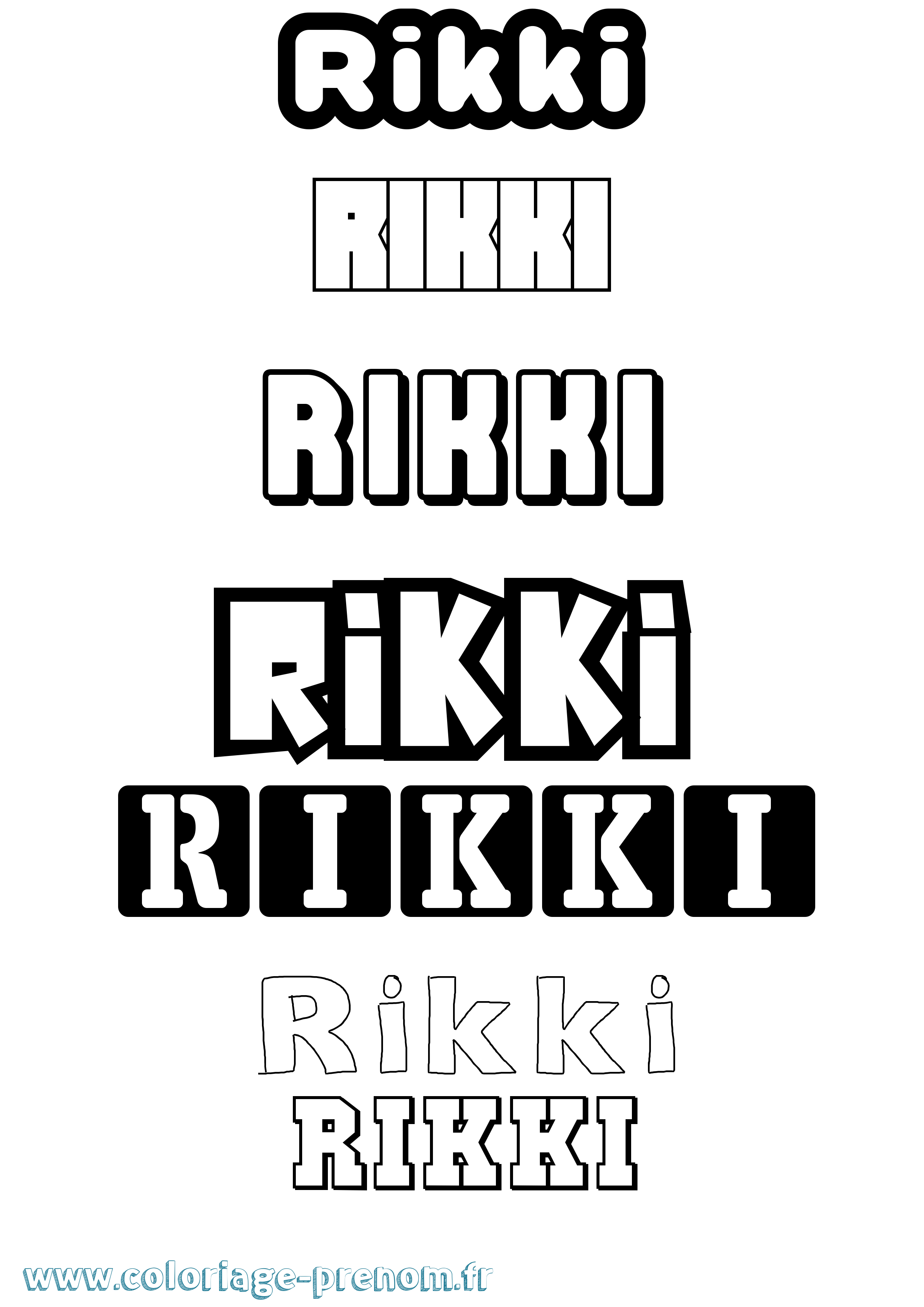Coloriage Rikki Simple Coloriage prénom Rikki Simple