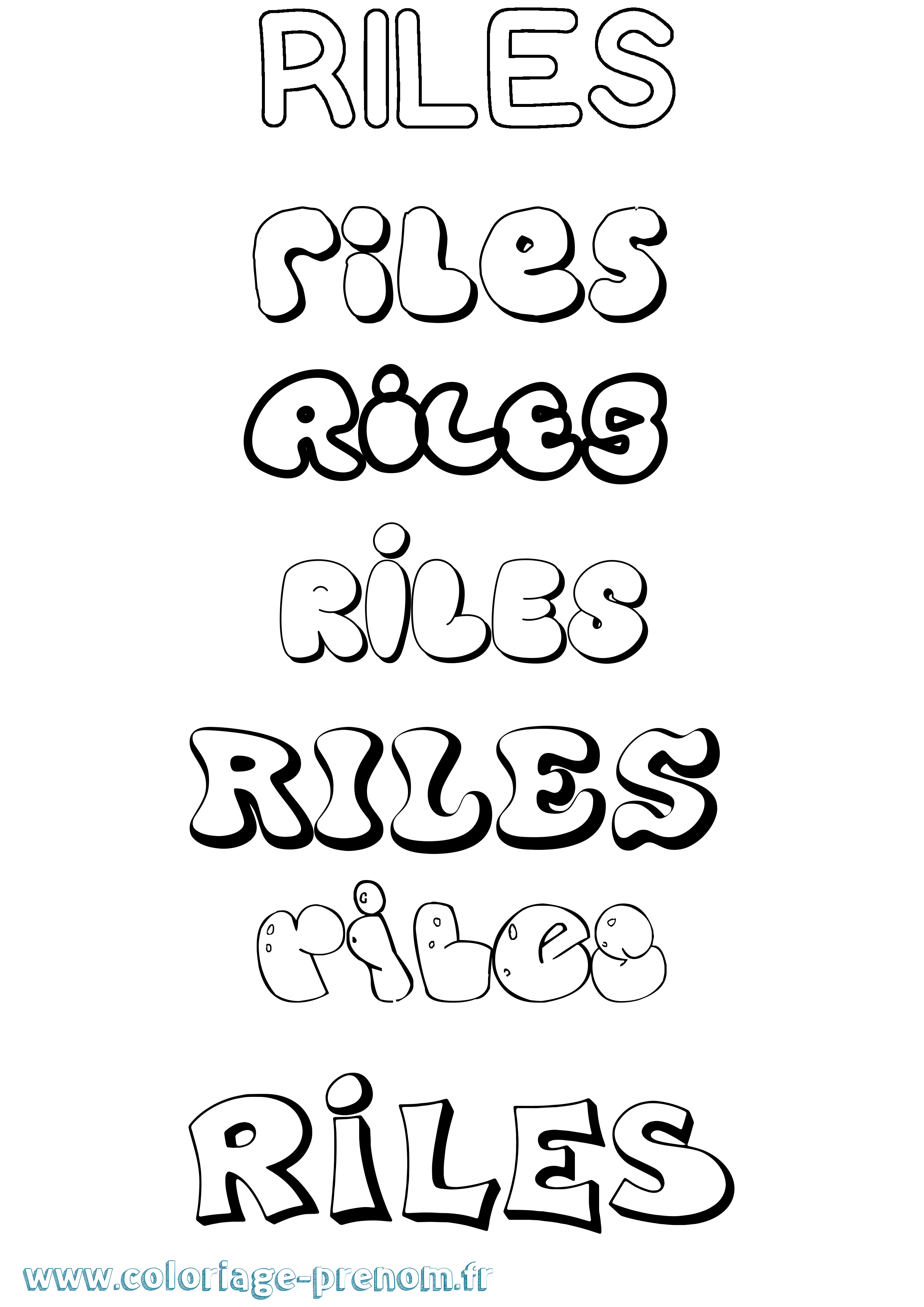 Coloriage Riles Bubble Coloriage prénom Riles Bubble
