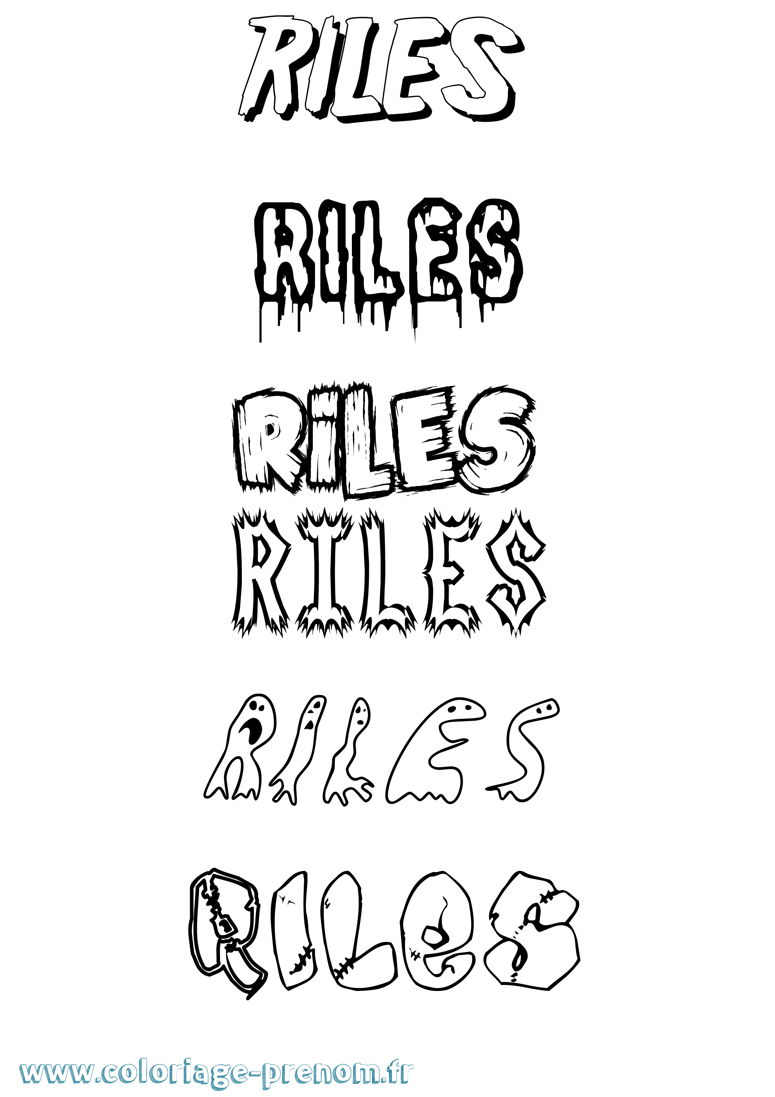 Coloriage Riles Frisson Coloriage prénom Riles Frisson