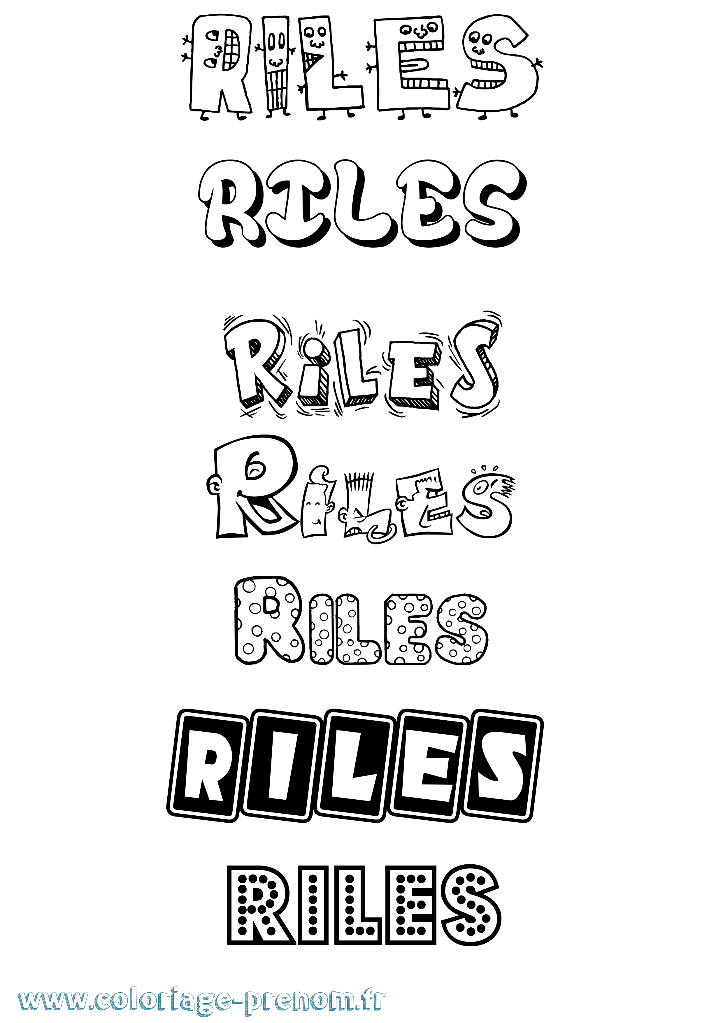 Coloriage Riles Fun Coloriage prénom Riles Fun