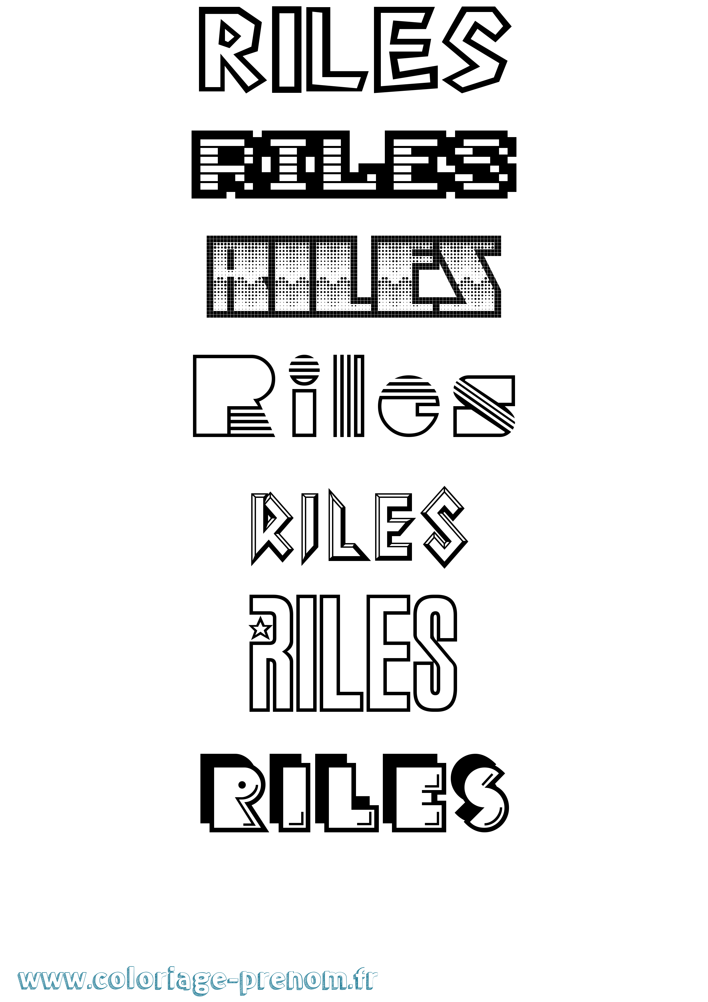 Coloriage Riles Jeux Vidéos Coloriage prénom Riles Jeux Vidéos