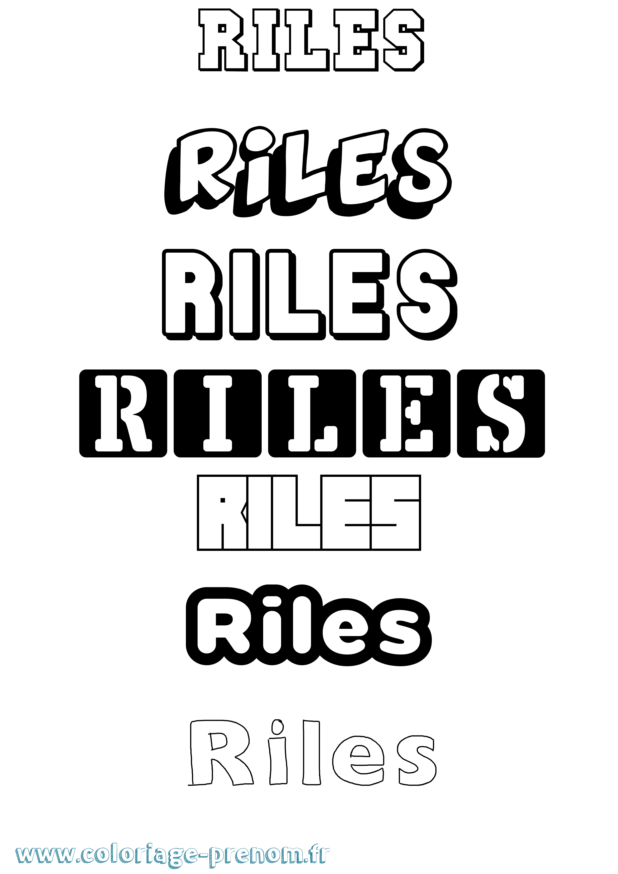 Coloriage Riles Simple Coloriage prénom Riles Simple