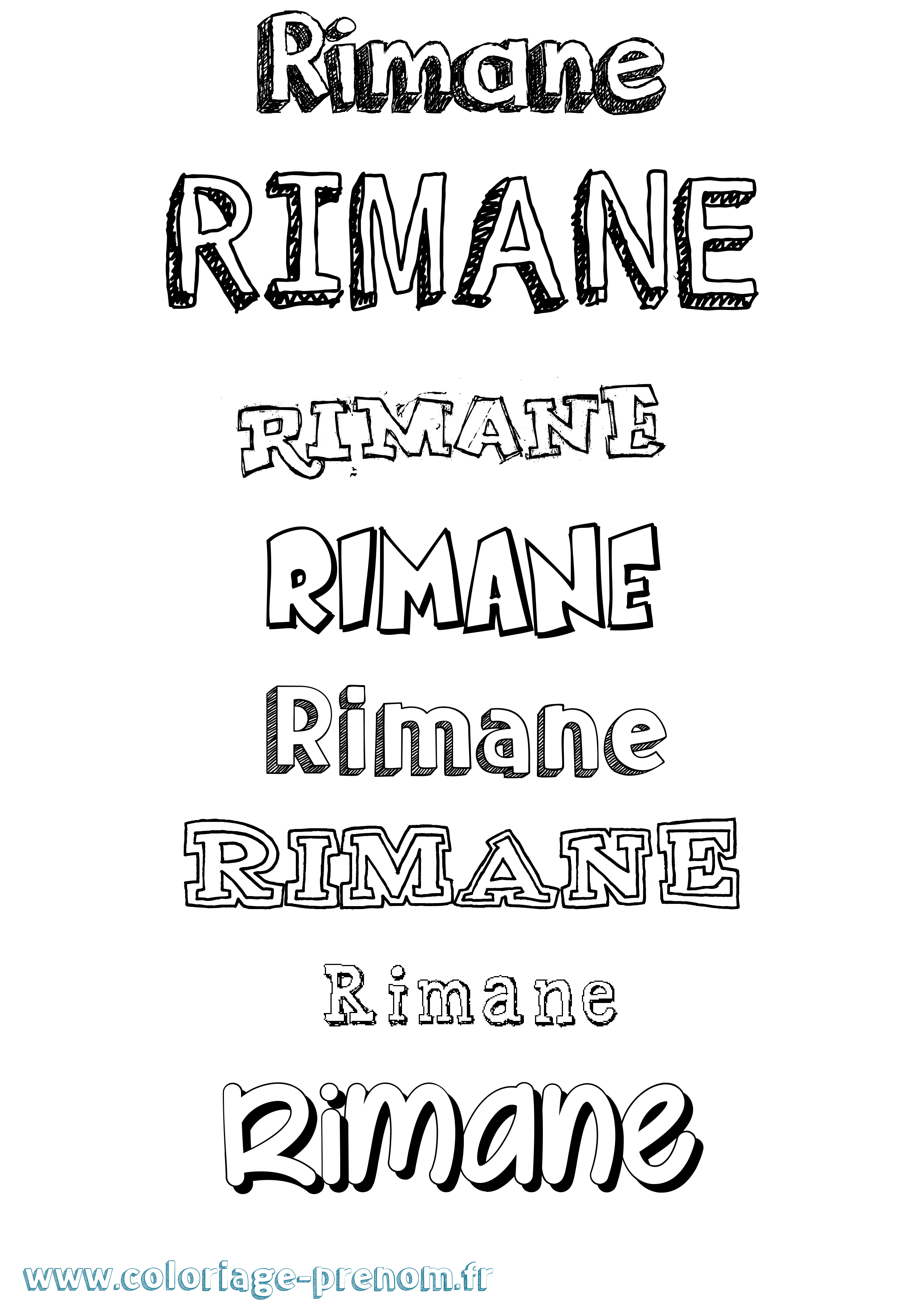 Coloriage Rimane Dessiné Coloriage prénom Rimane Dessiné