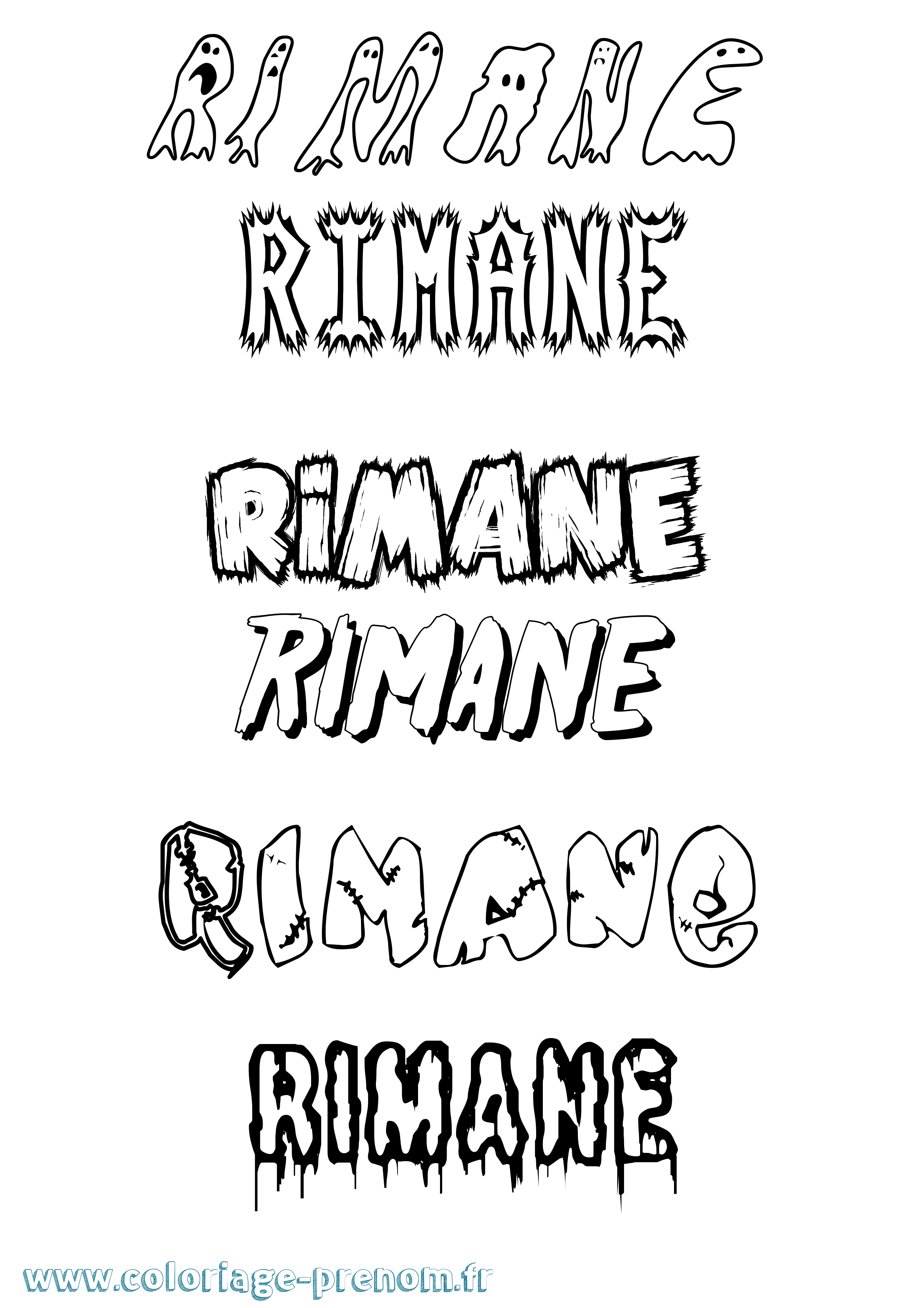 Coloriage Rimane Frisson Coloriage prénom Rimane Frisson