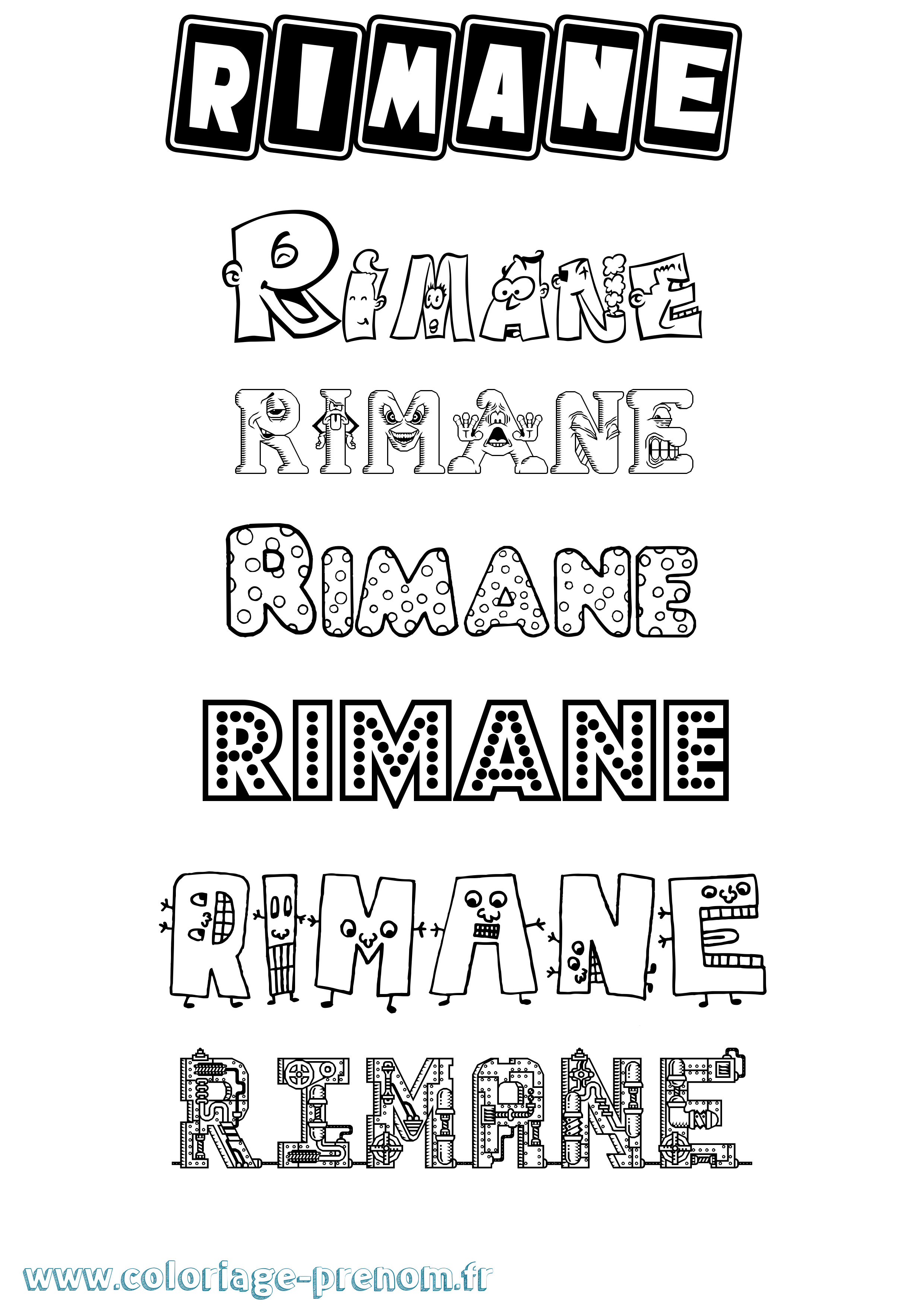 Coloriage Rimane Fun Coloriage prénom Rimane Fun