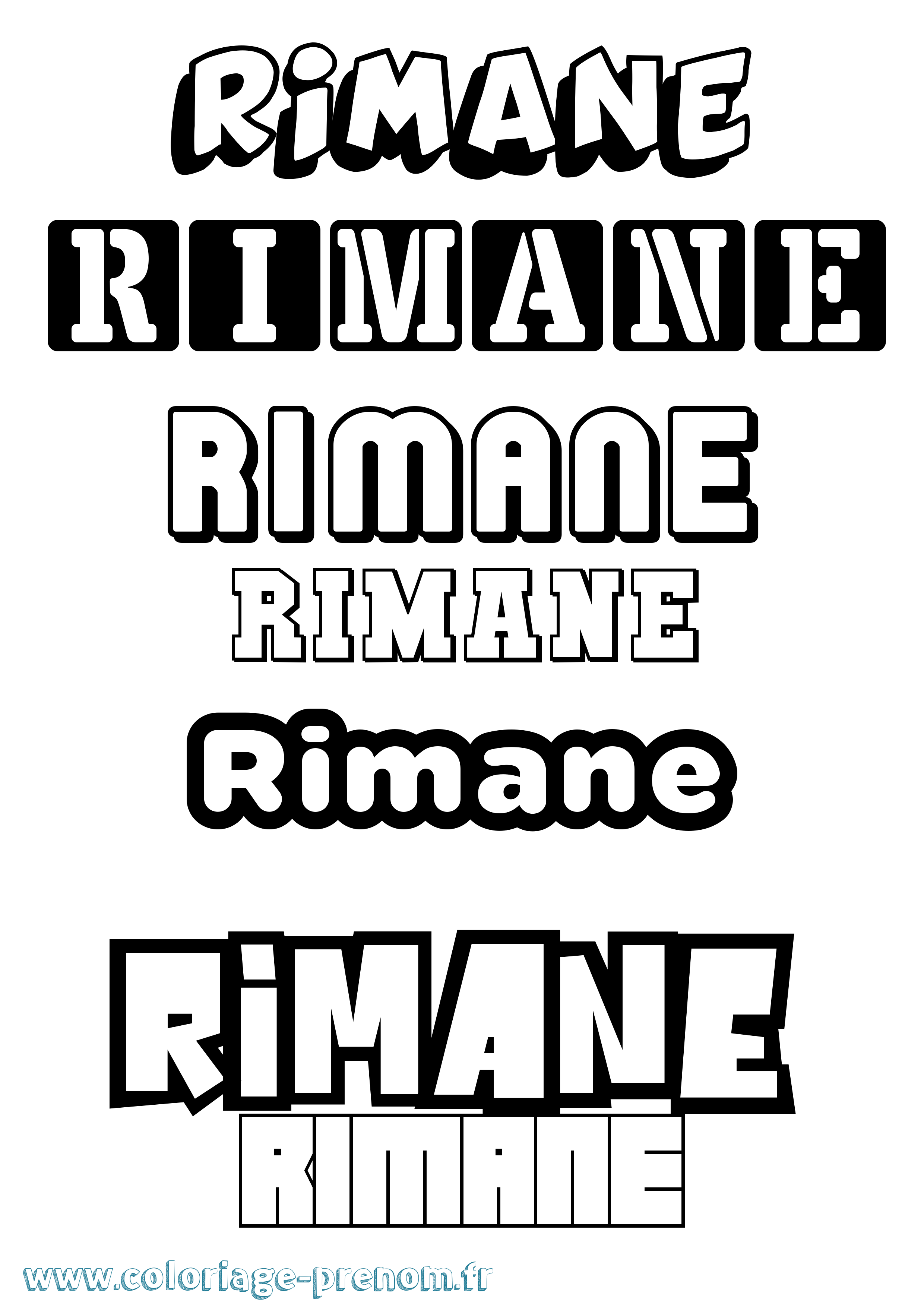 Coloriage Rimane Simple Coloriage prénom Rimane Simple