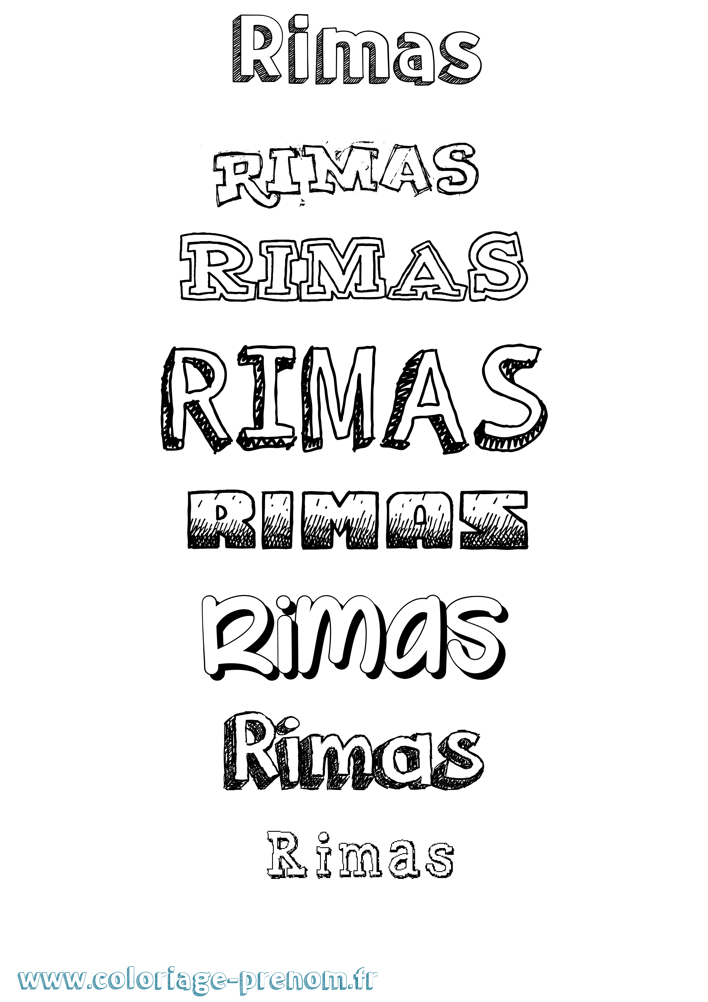 Coloriage Rimas Dessiné Coloriage prénom Rimas Dessiné