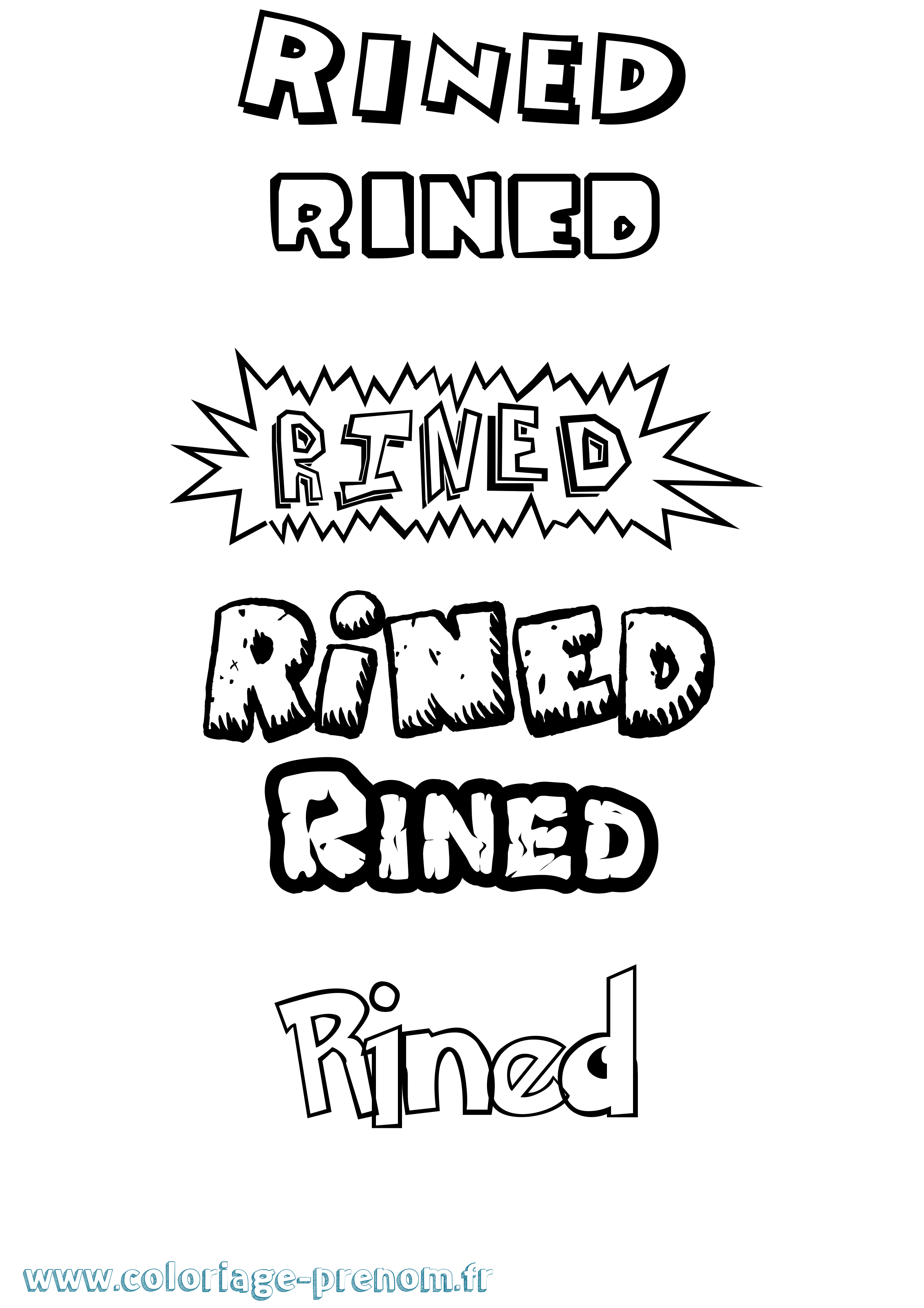 Coloriage Rined Dessin Animé Coloriage prénom Rined Dessin Animé