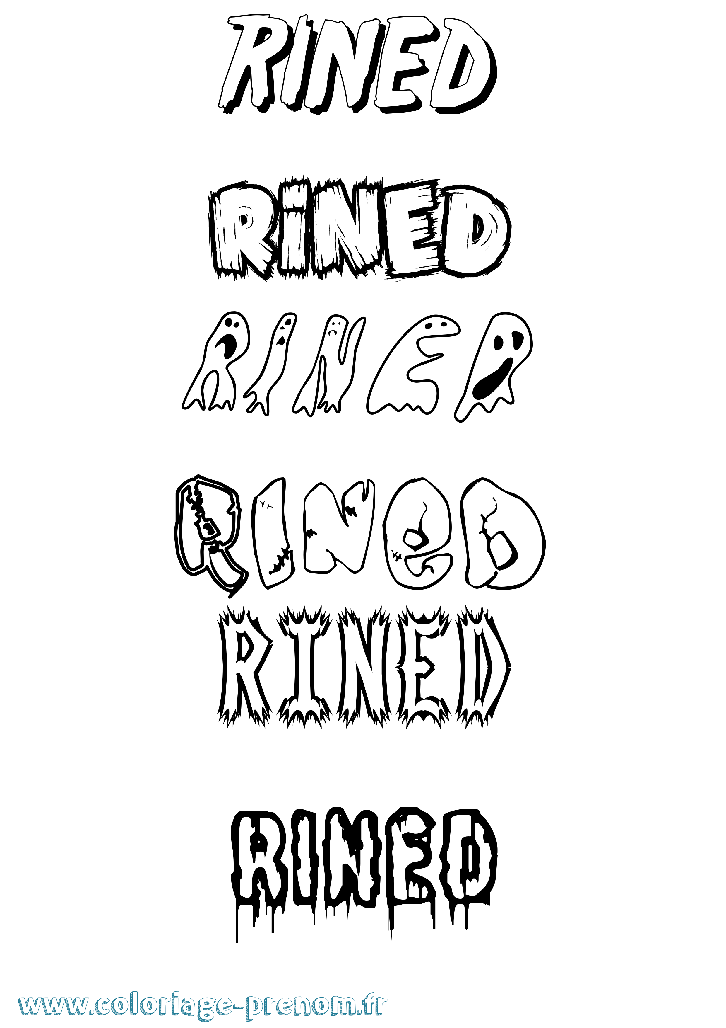 Coloriage Rined Frisson Coloriage prénom Rined Frisson