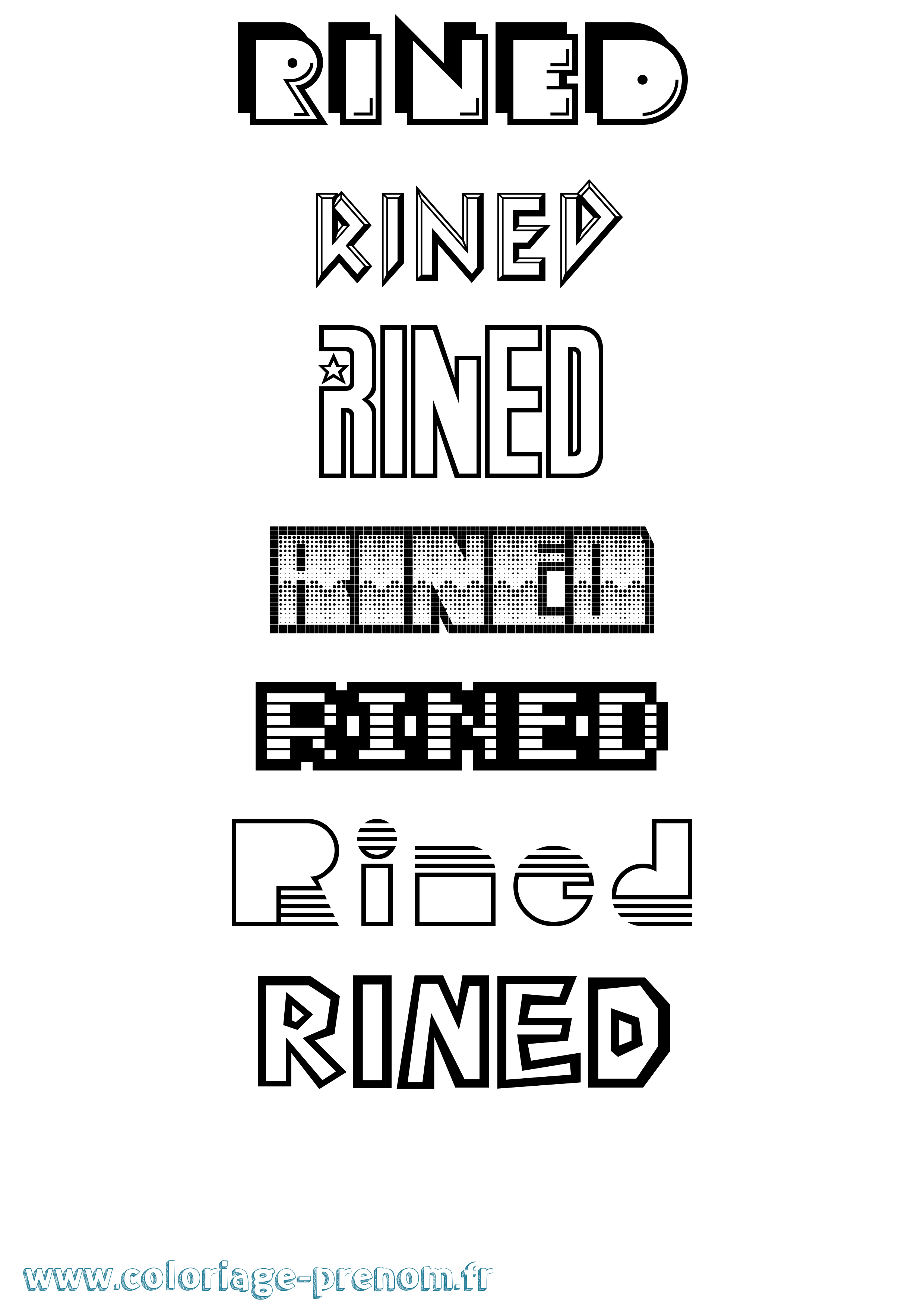Coloriage Rined Jeux Vidéos Coloriage prénom Rined Jeux Vidéos