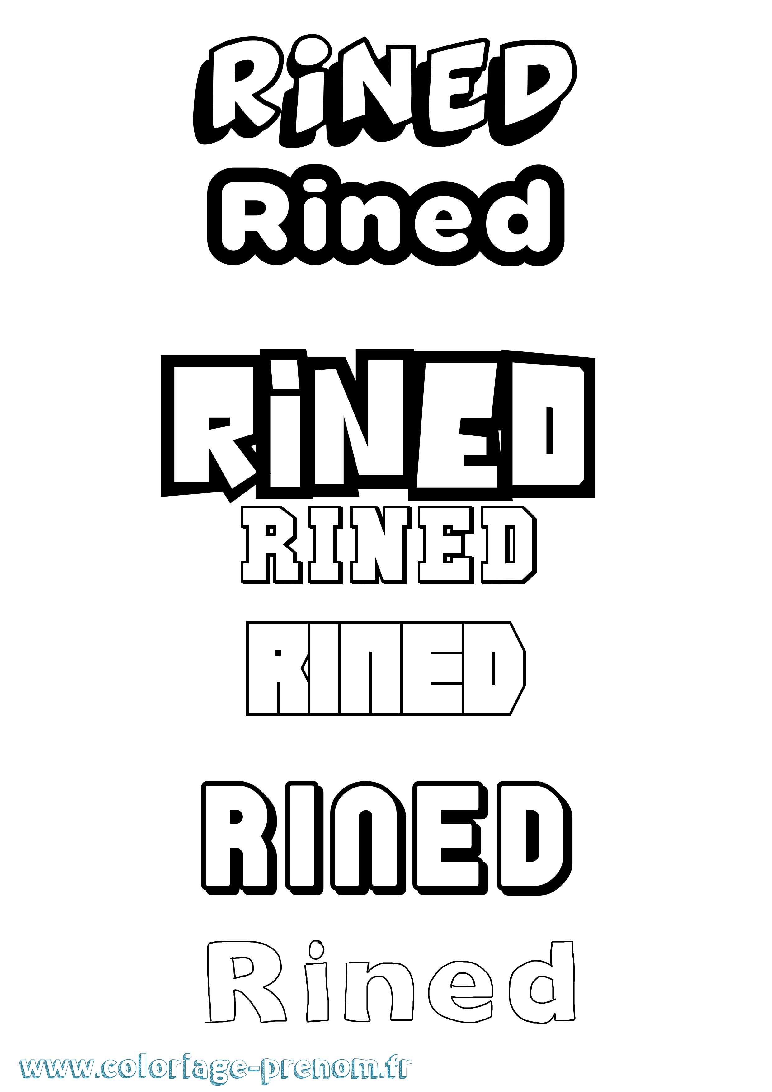 Coloriage Rined Simple Coloriage prénom Rined Simple