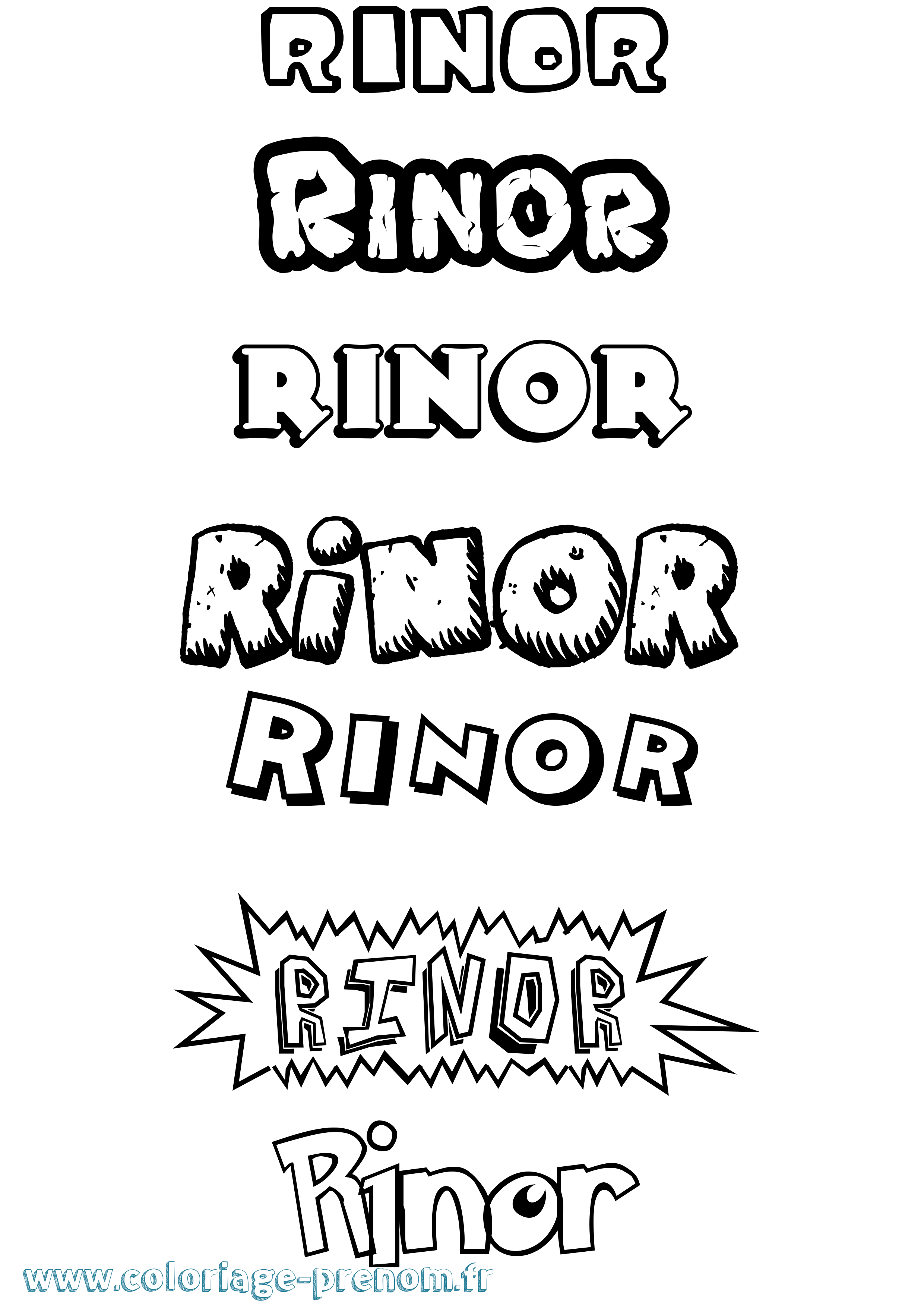 Coloriage Rinor Dessin Animé Coloriage prénom Rinor Dessin Animé