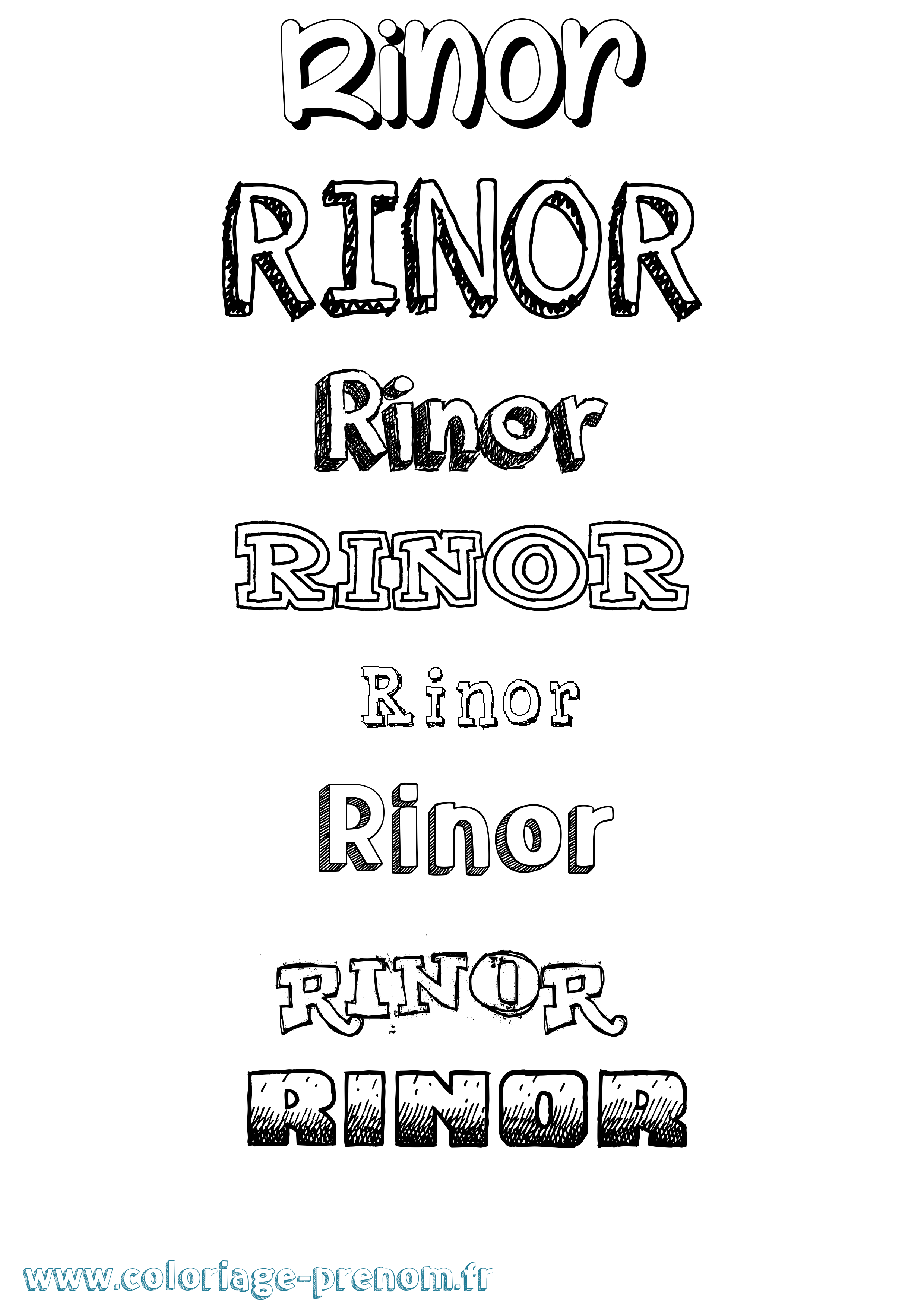 Coloriage Rinor Dessiné Coloriage prénom Rinor Dessiné