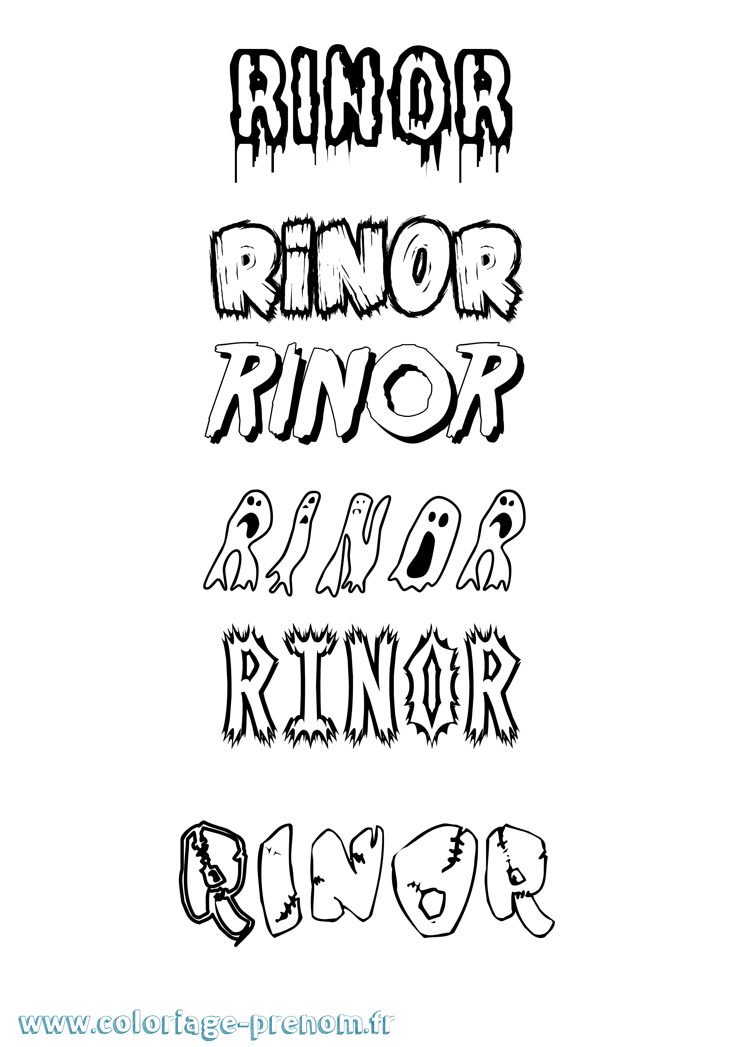 Coloriage Rinor Frisson Coloriage prénom Rinor Frisson