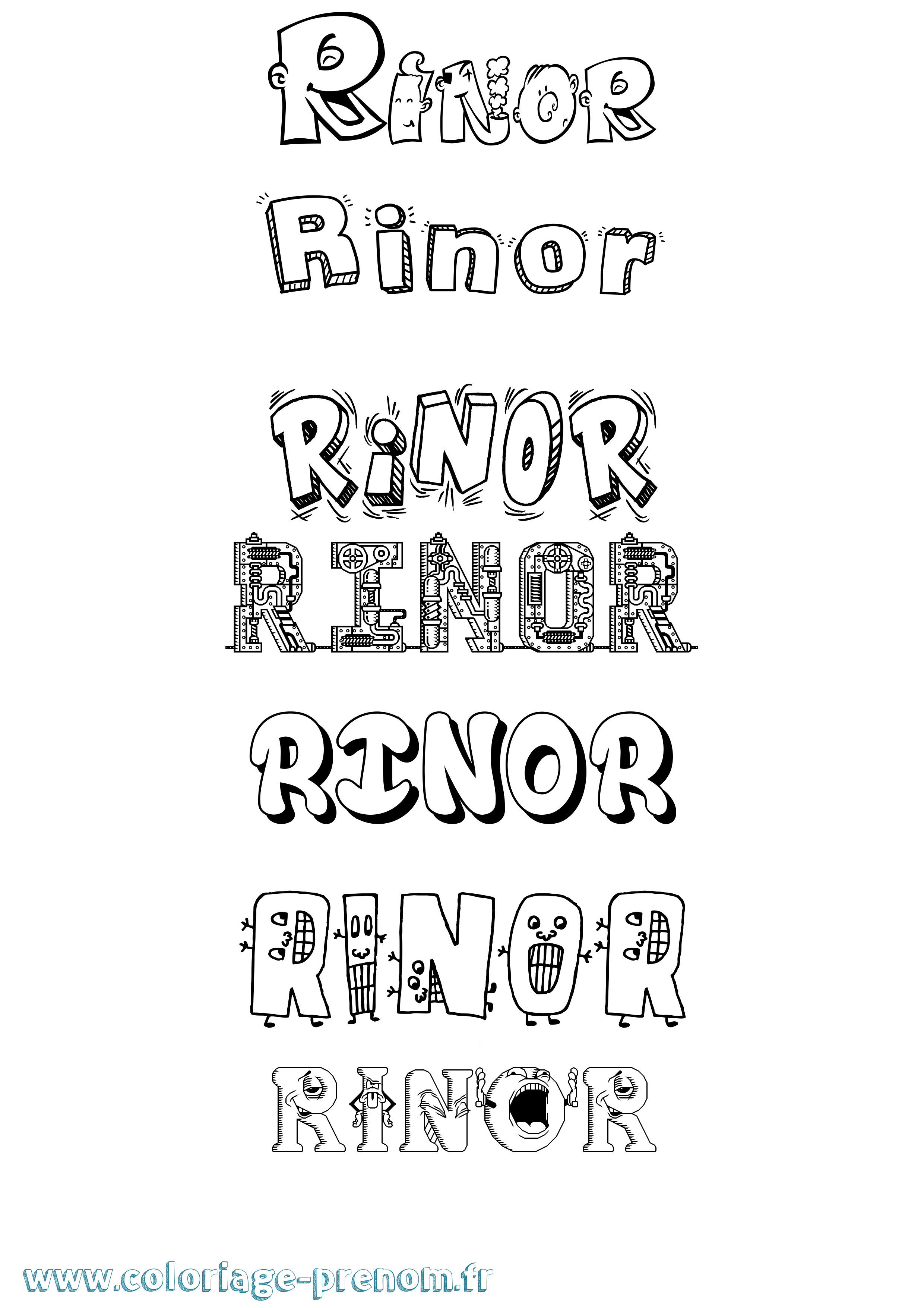 Coloriage Rinor Fun Coloriage prénom Rinor Fun