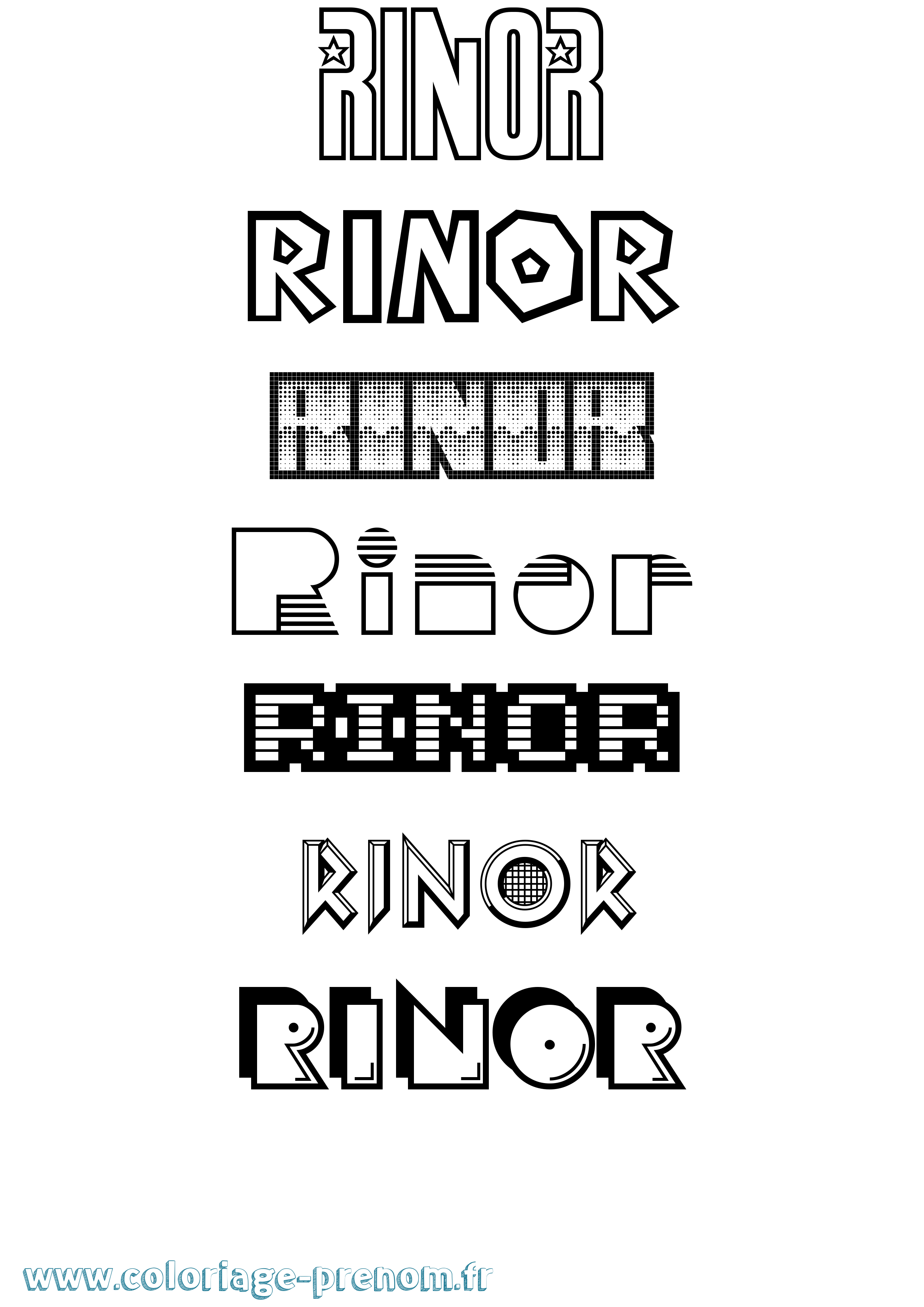 Coloriage Rinor Jeux Vidéos Coloriage prénom Rinor Jeux Vidéos