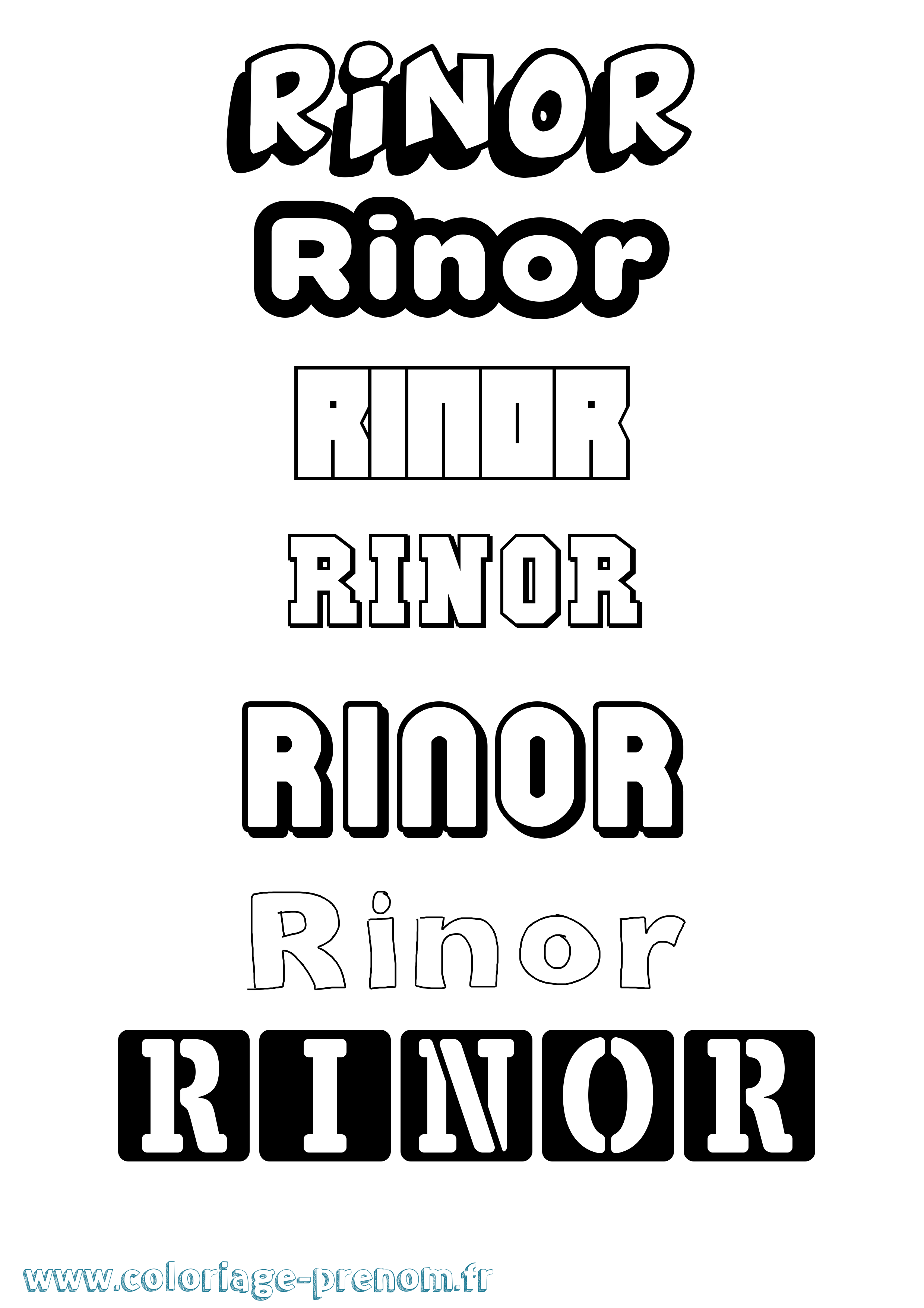 Coloriage Rinor Simple Coloriage prénom Rinor Simple
