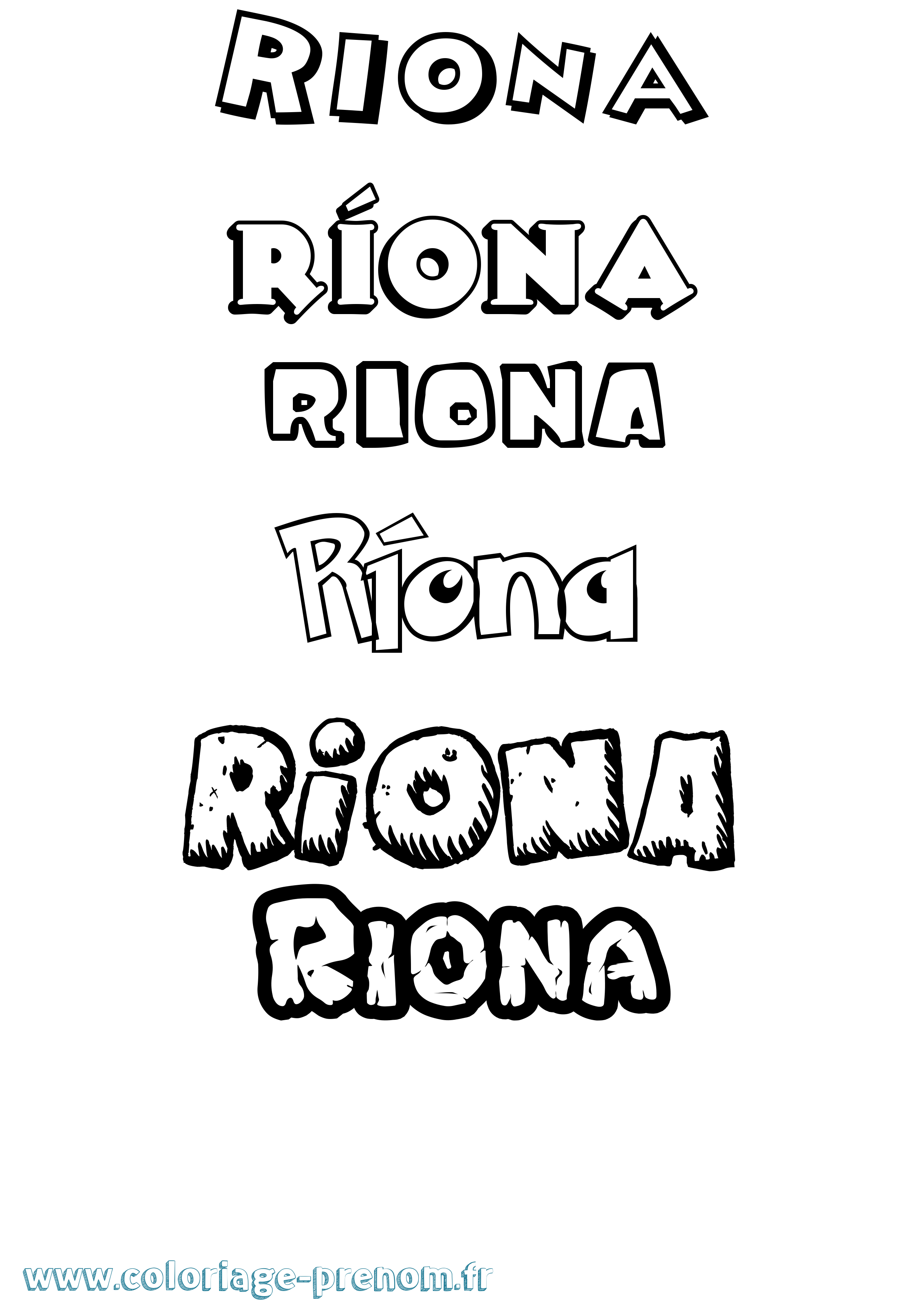 Coloriage Ríona Dessin Animé Coloriage prénom Ríona Dessin Animé