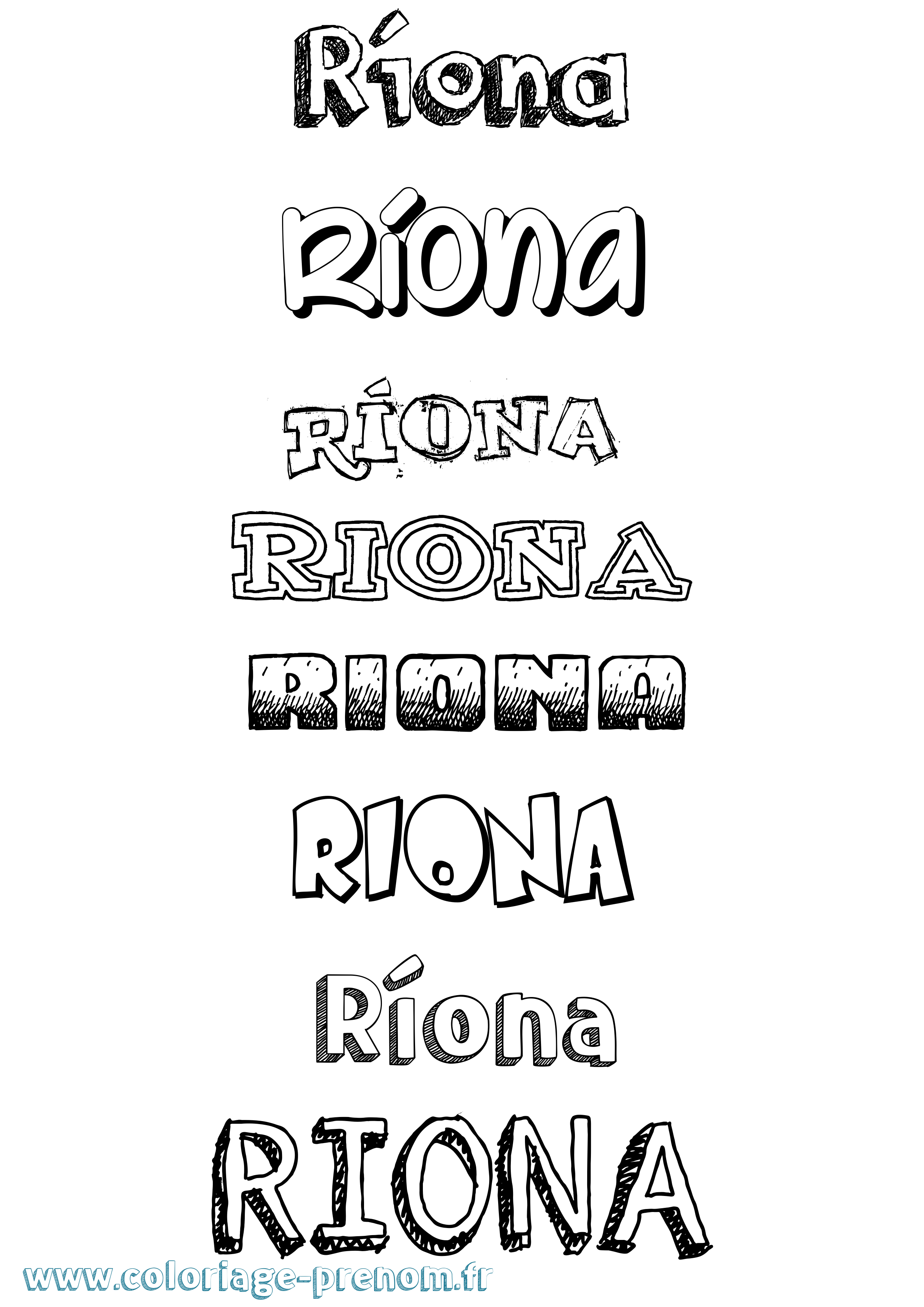 Coloriage Ríona Dessiné Coloriage prénom Ríona Dessiné