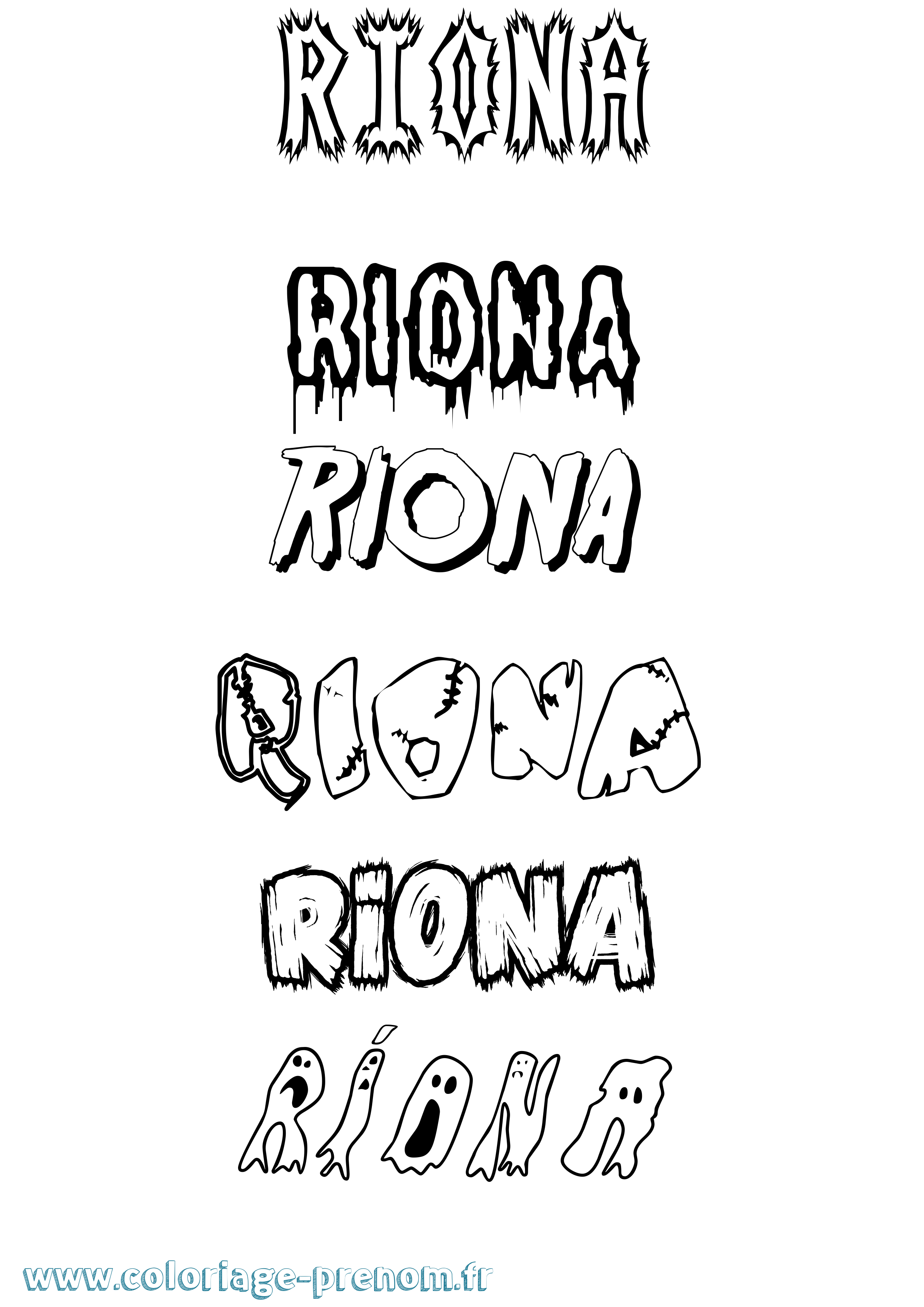 Coloriage Ríona Frisson Coloriage prénom Ríona Frisson