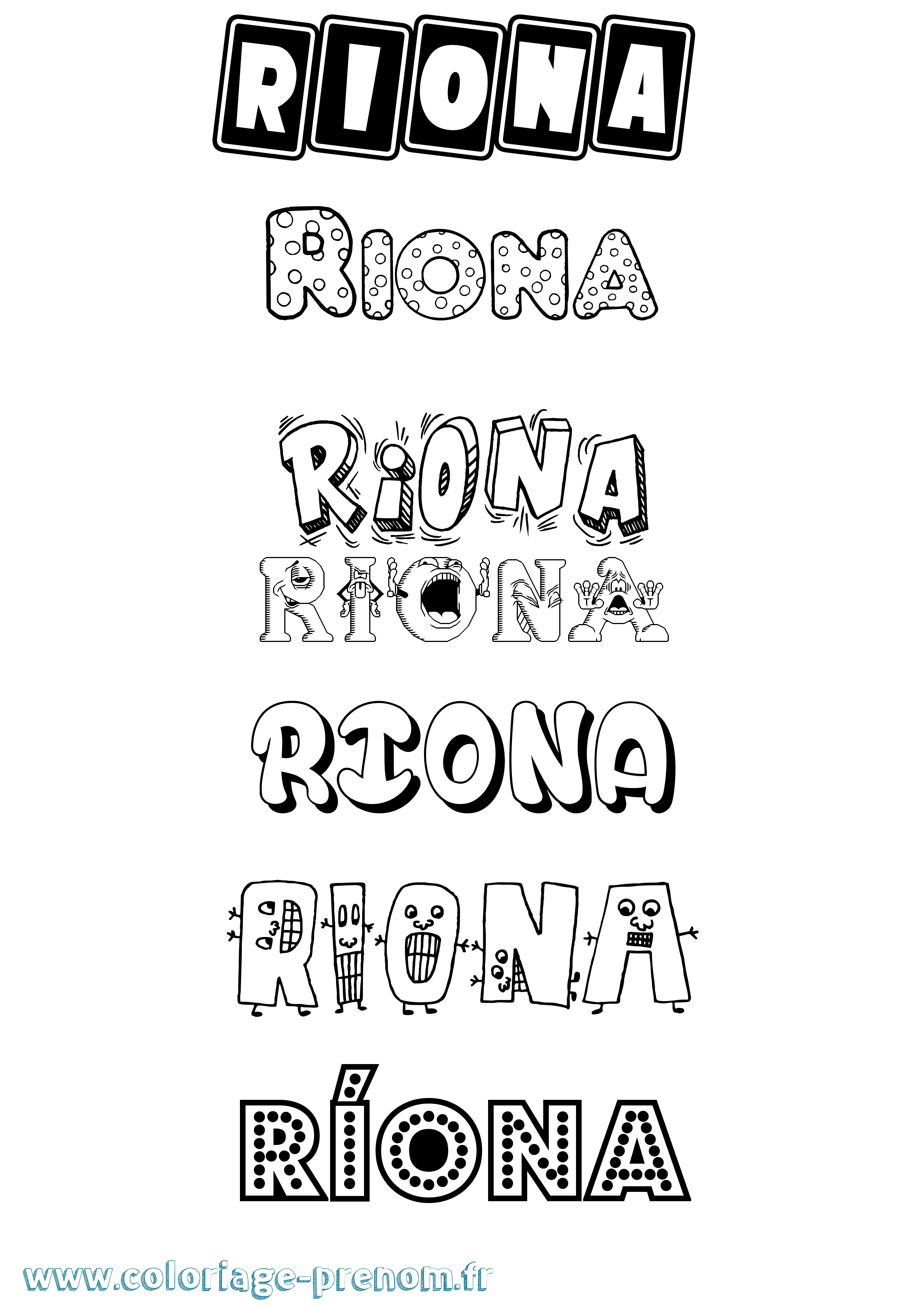 Coloriage Ríona Fun Coloriage prénom Ríona Fun