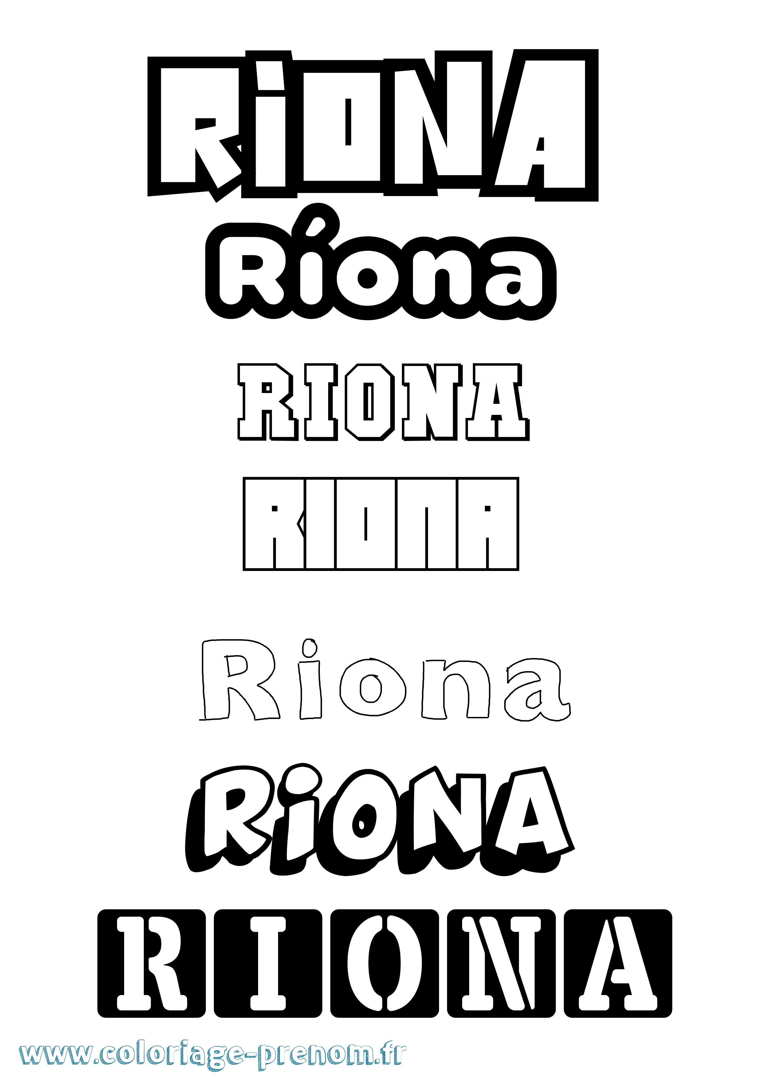 Coloriage Ríona Simple Coloriage prénom Ríona Simple