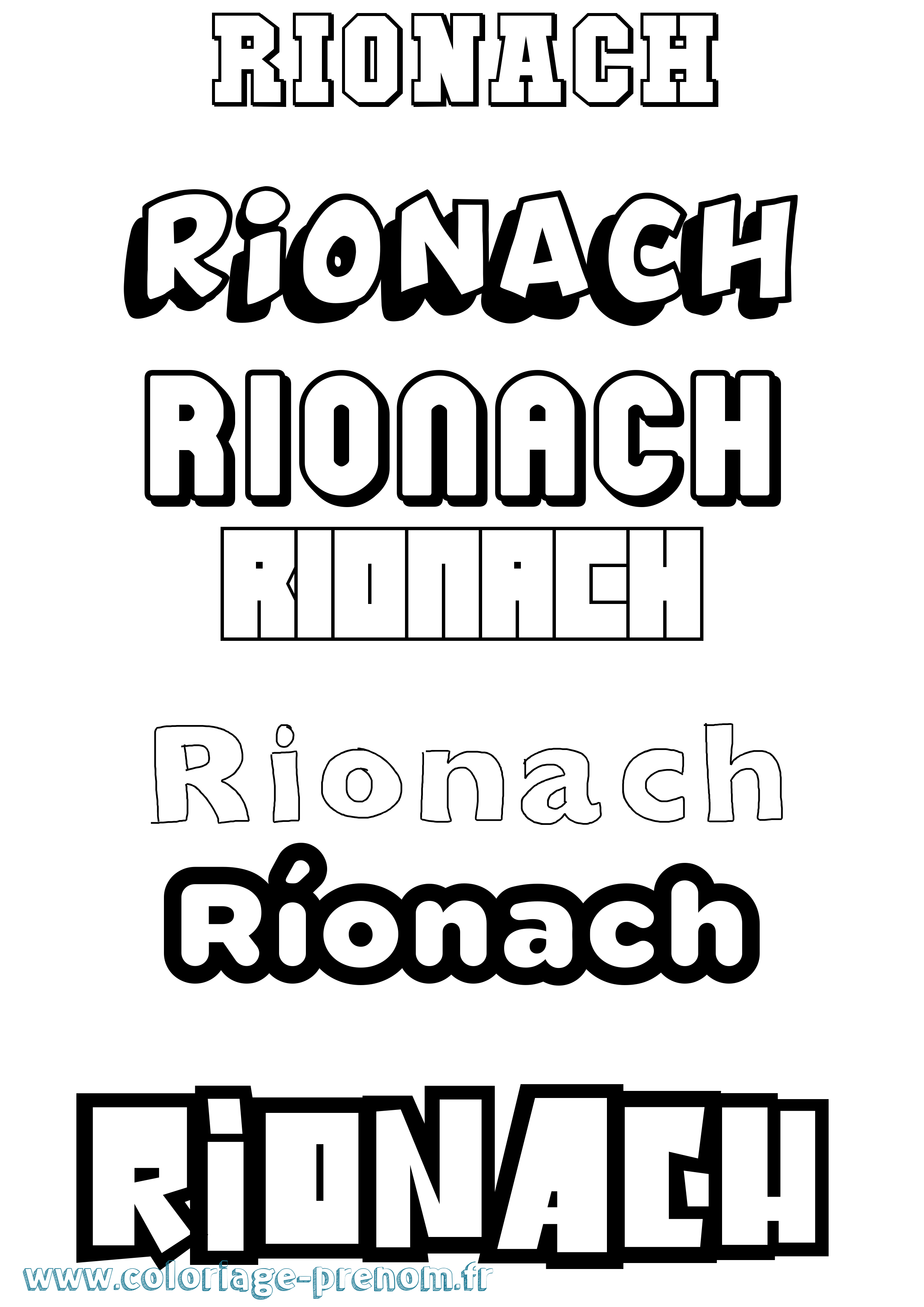 Coloriage Ríonach Simple Coloriage prénom Ríonach Simple