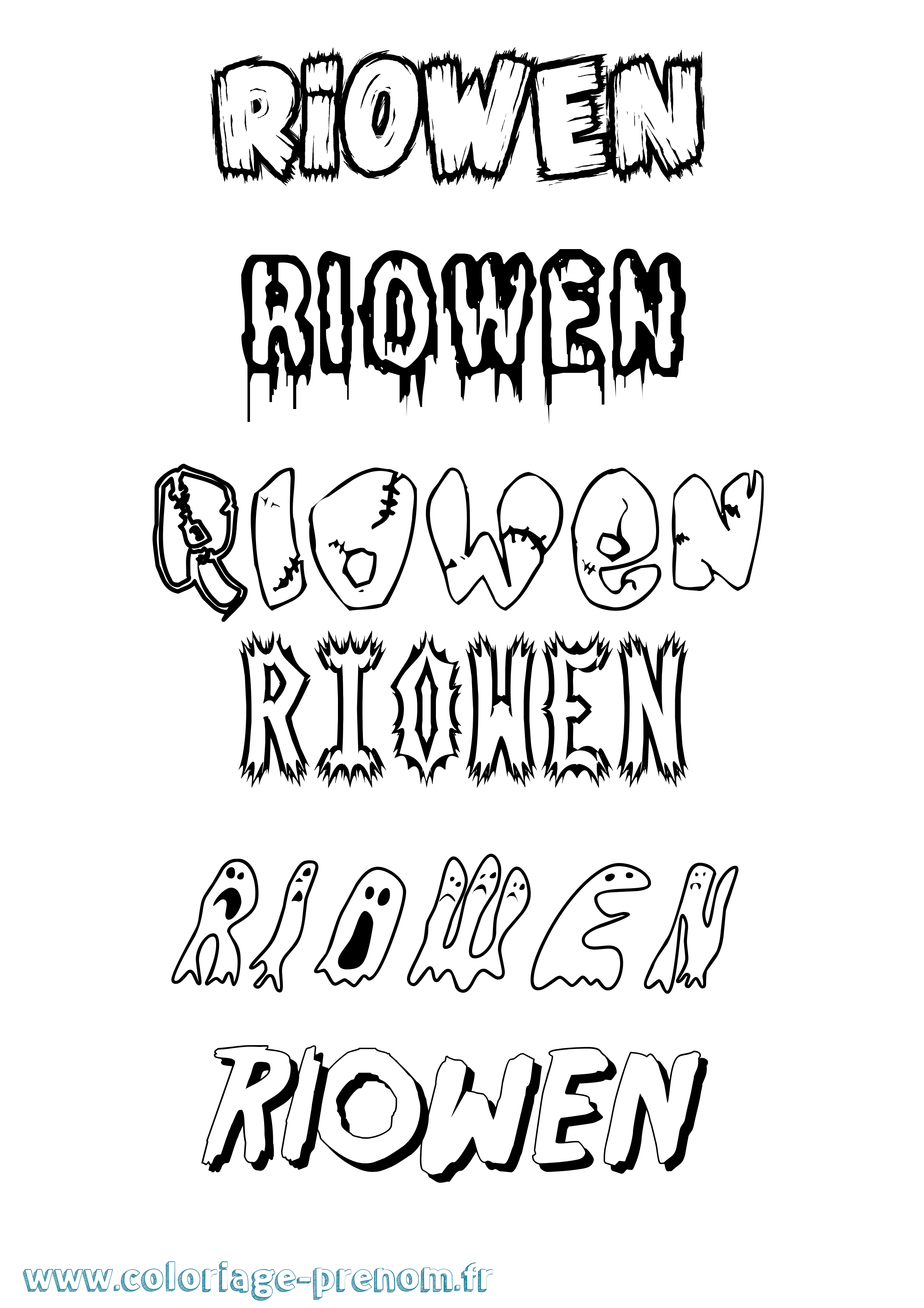 Coloriage Riowen Frisson Coloriage prénom Riowen Frisson