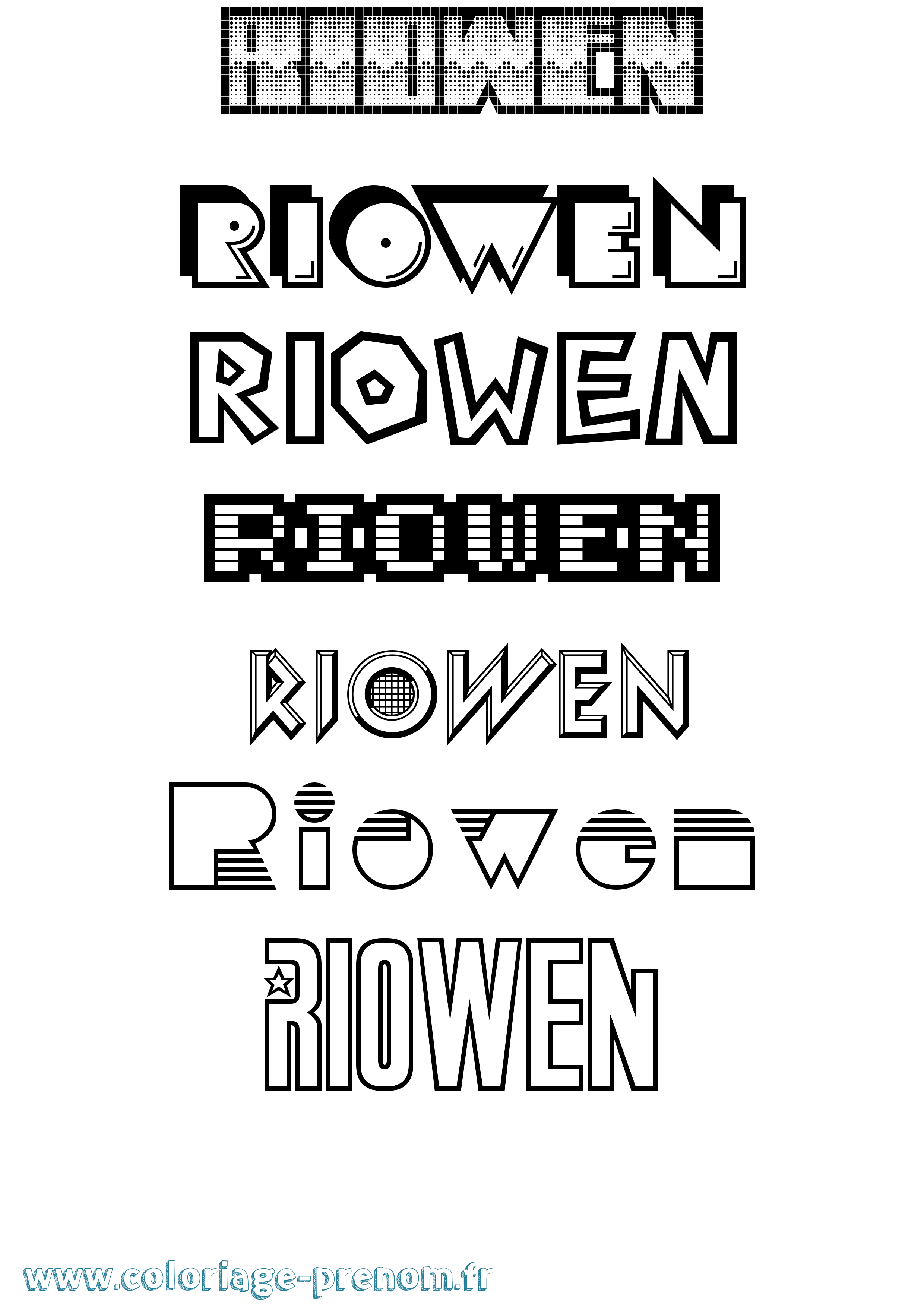 Coloriage Riowen Jeux Vidéos Coloriage prénom Riowen Jeux Vidéos