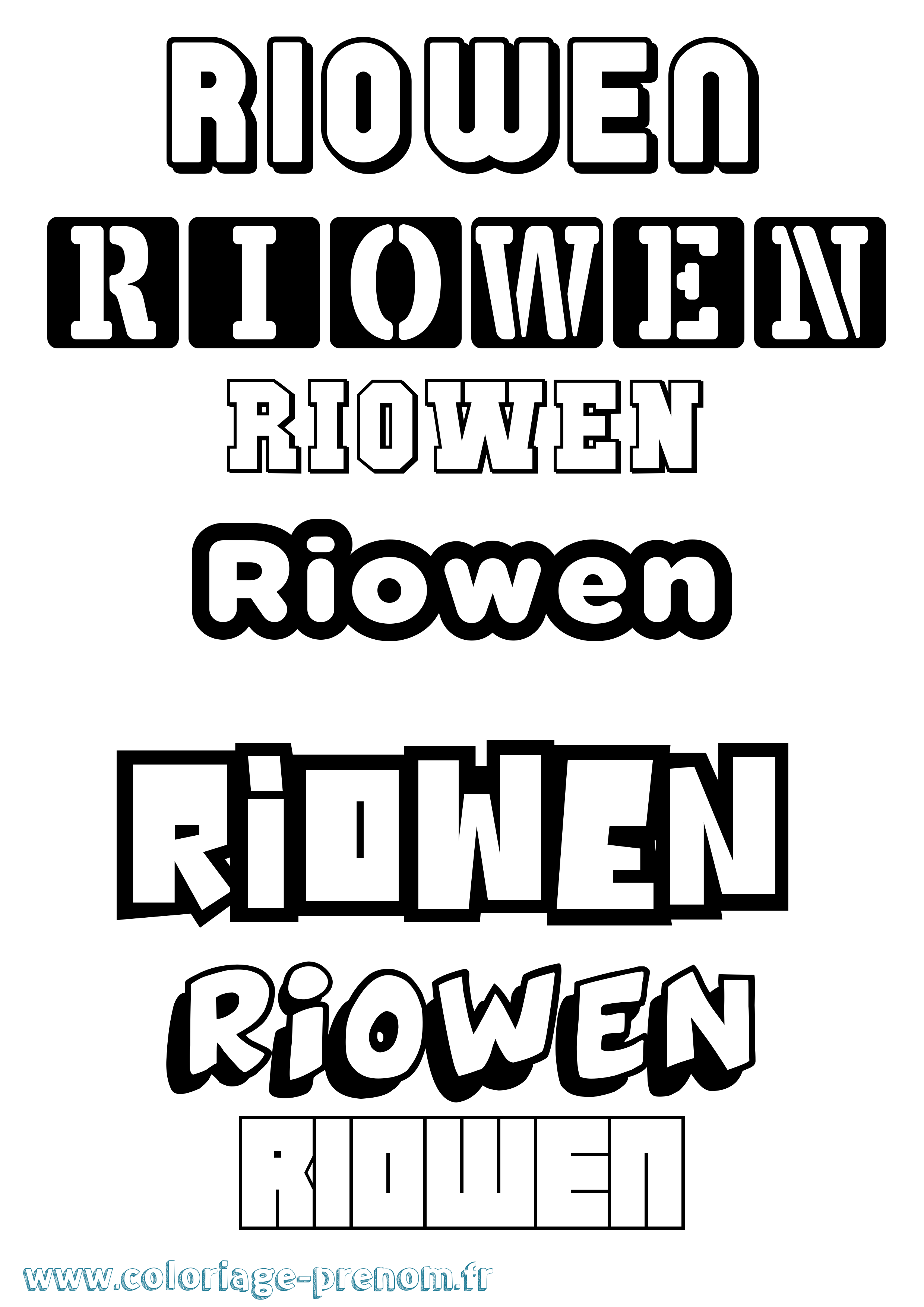 Coloriage Riowen Simple Coloriage prénom Riowen Simple