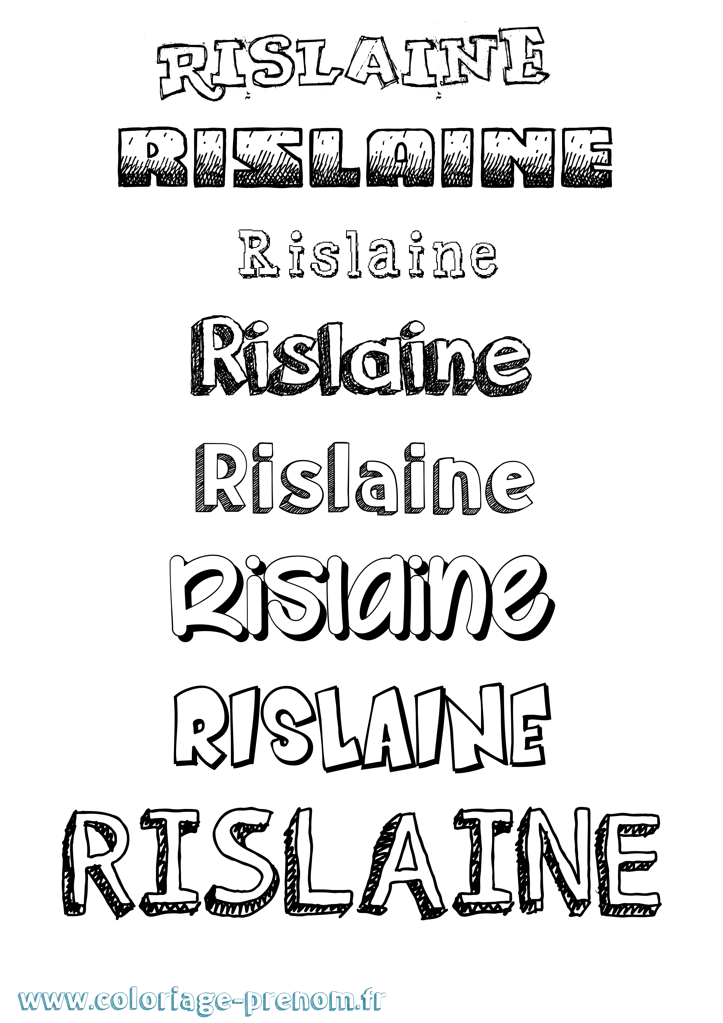 Coloriage Rislaine Dessiné Coloriage prénom Rislaine Dessiné