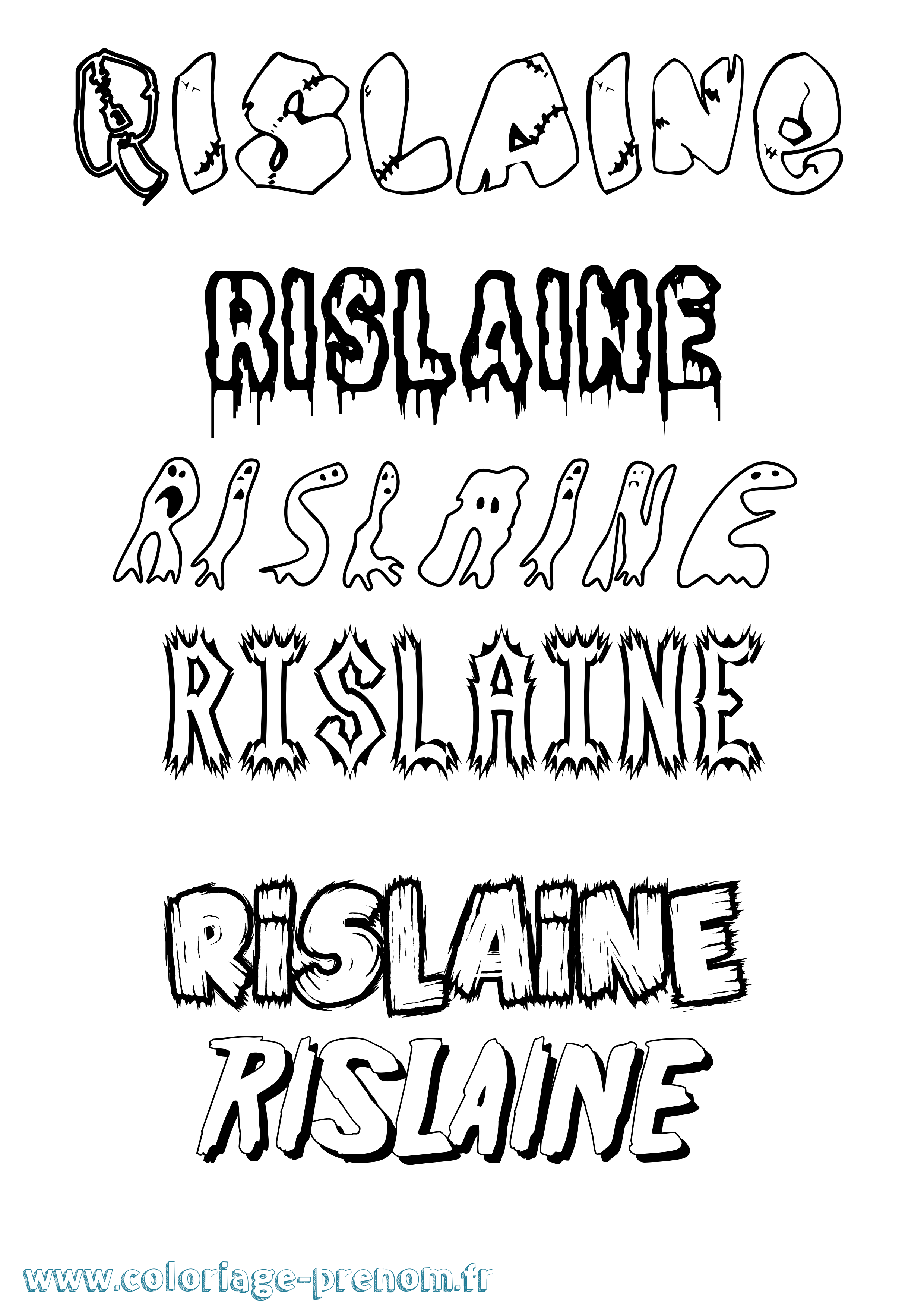 Coloriage Rislaine Frisson Coloriage prénom Rislaine Frisson