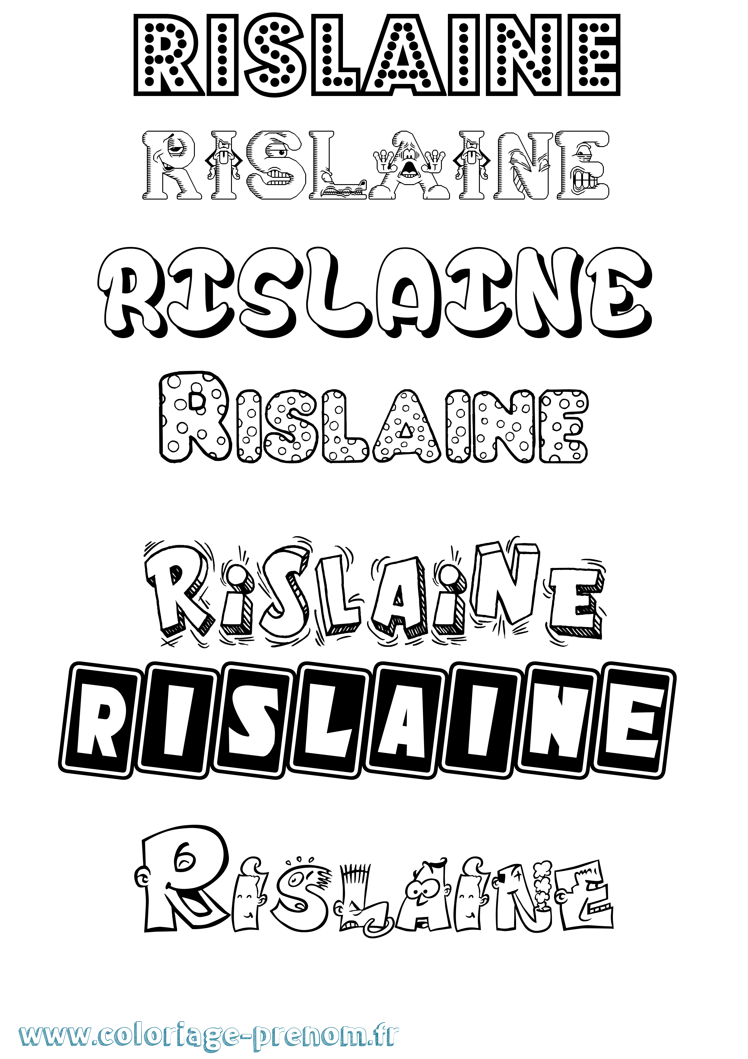 Coloriage Rislaine Fun Coloriage prénom Rislaine Fun