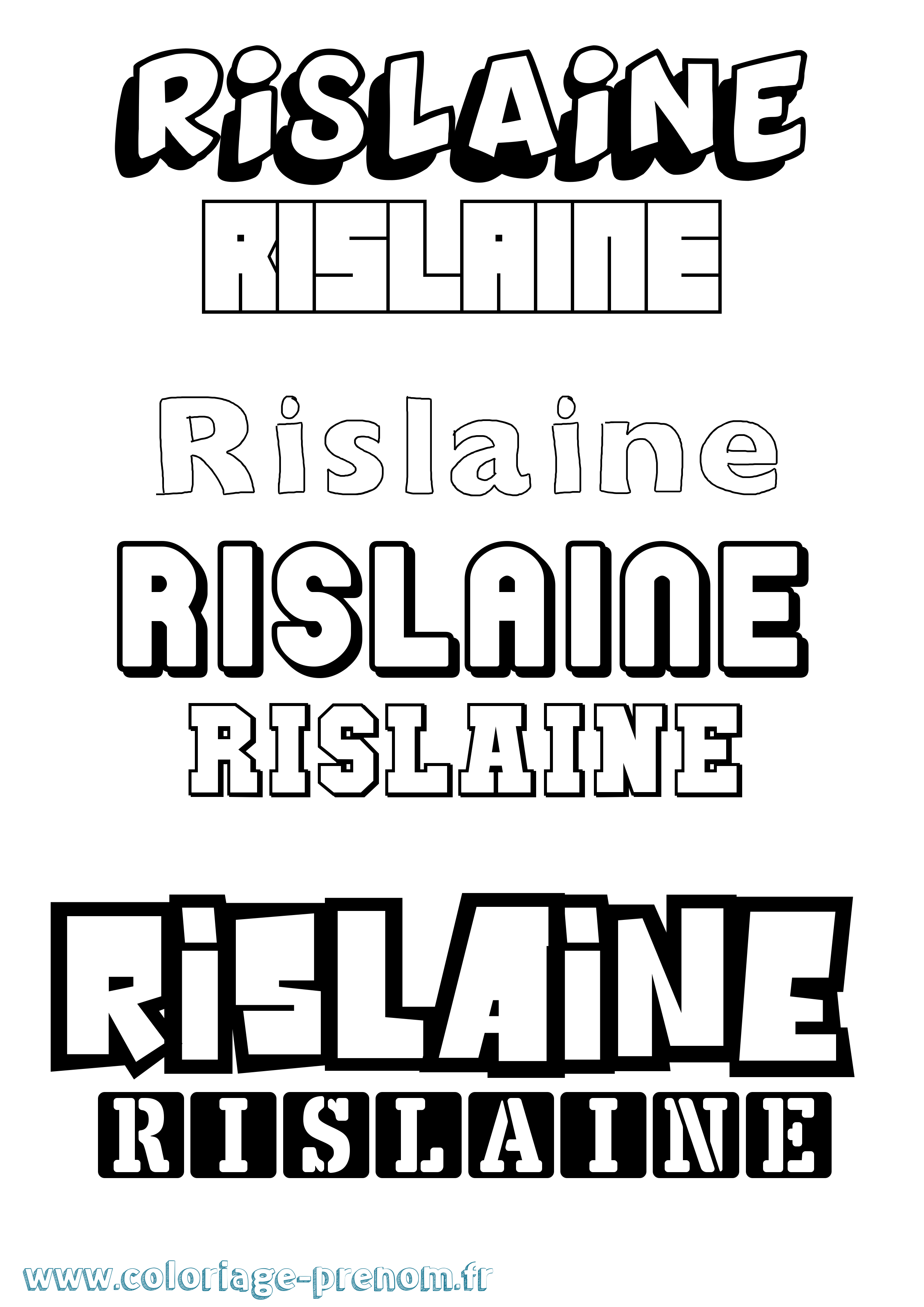 Coloriage Rislaine Simple Coloriage prénom Rislaine Simple