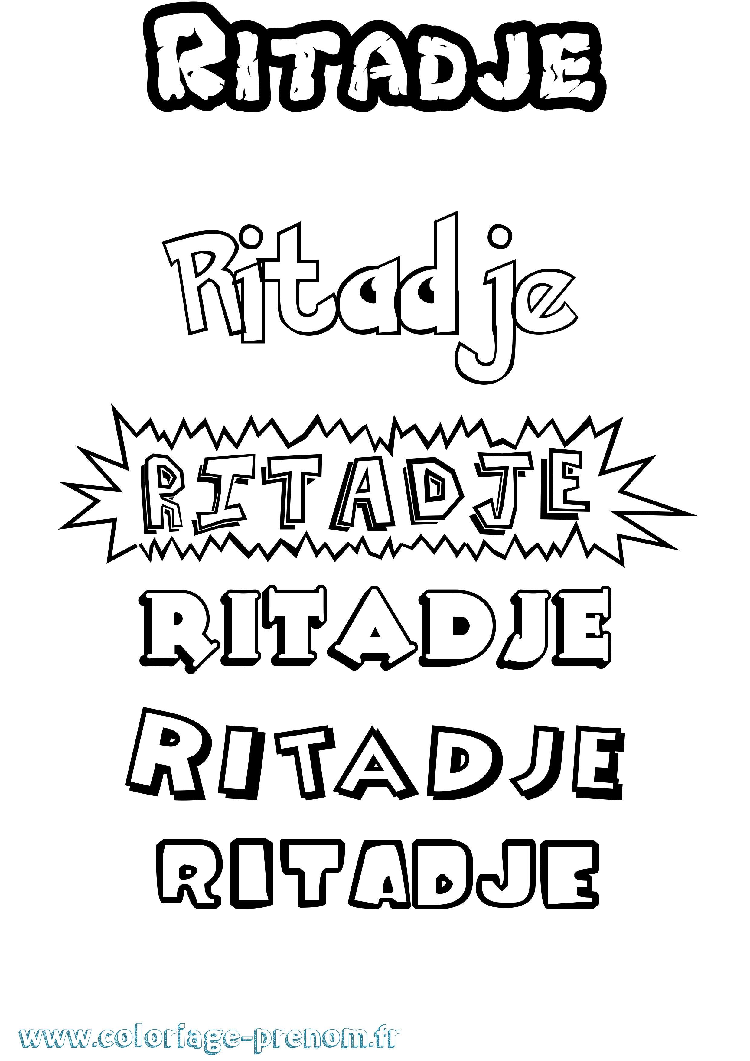 Coloriage Ritadje Dessin Animé Coloriage prénom Ritadje Dessin Animé