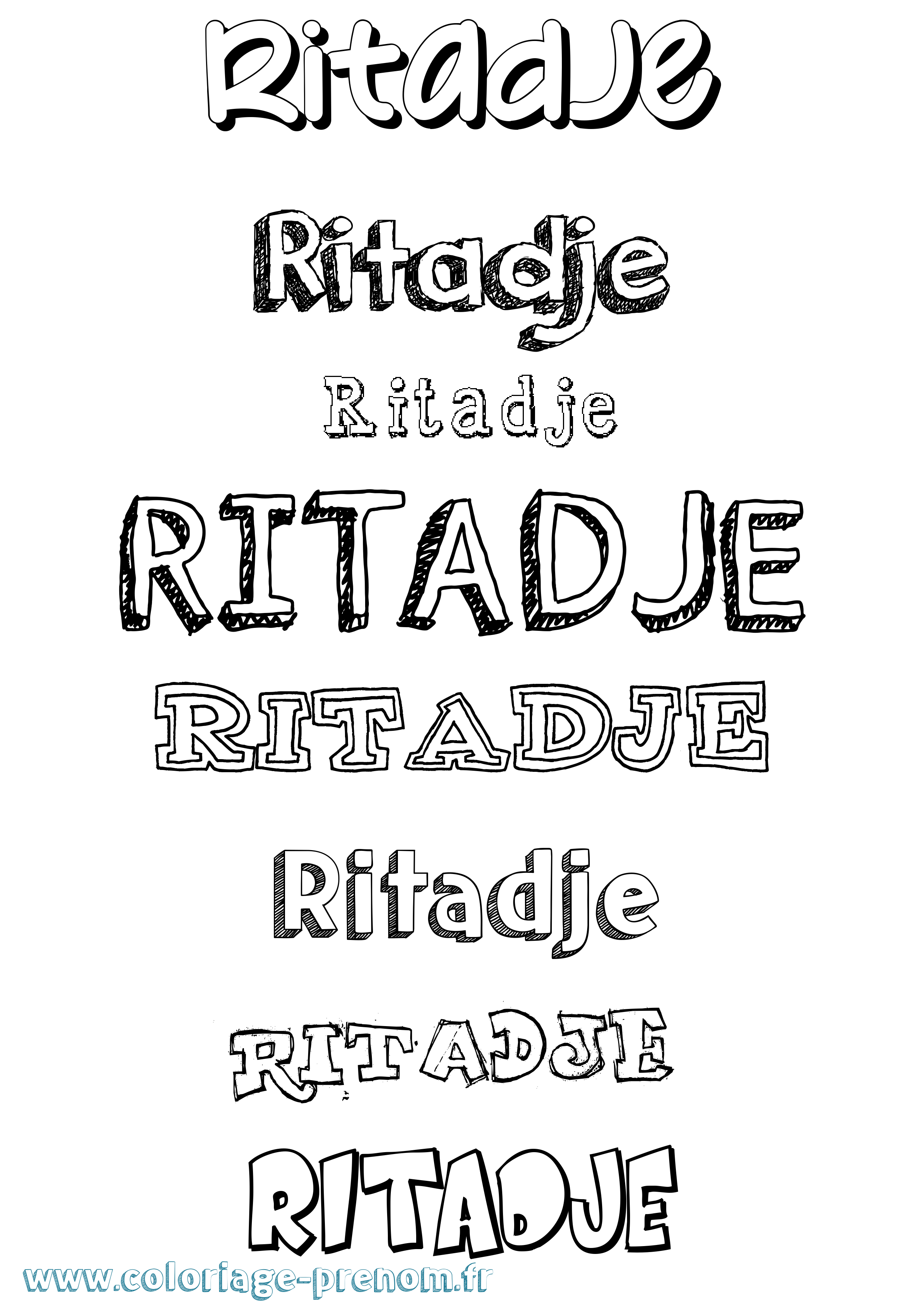 Coloriage Ritadje Dessiné Coloriage prénom Ritadje Dessiné