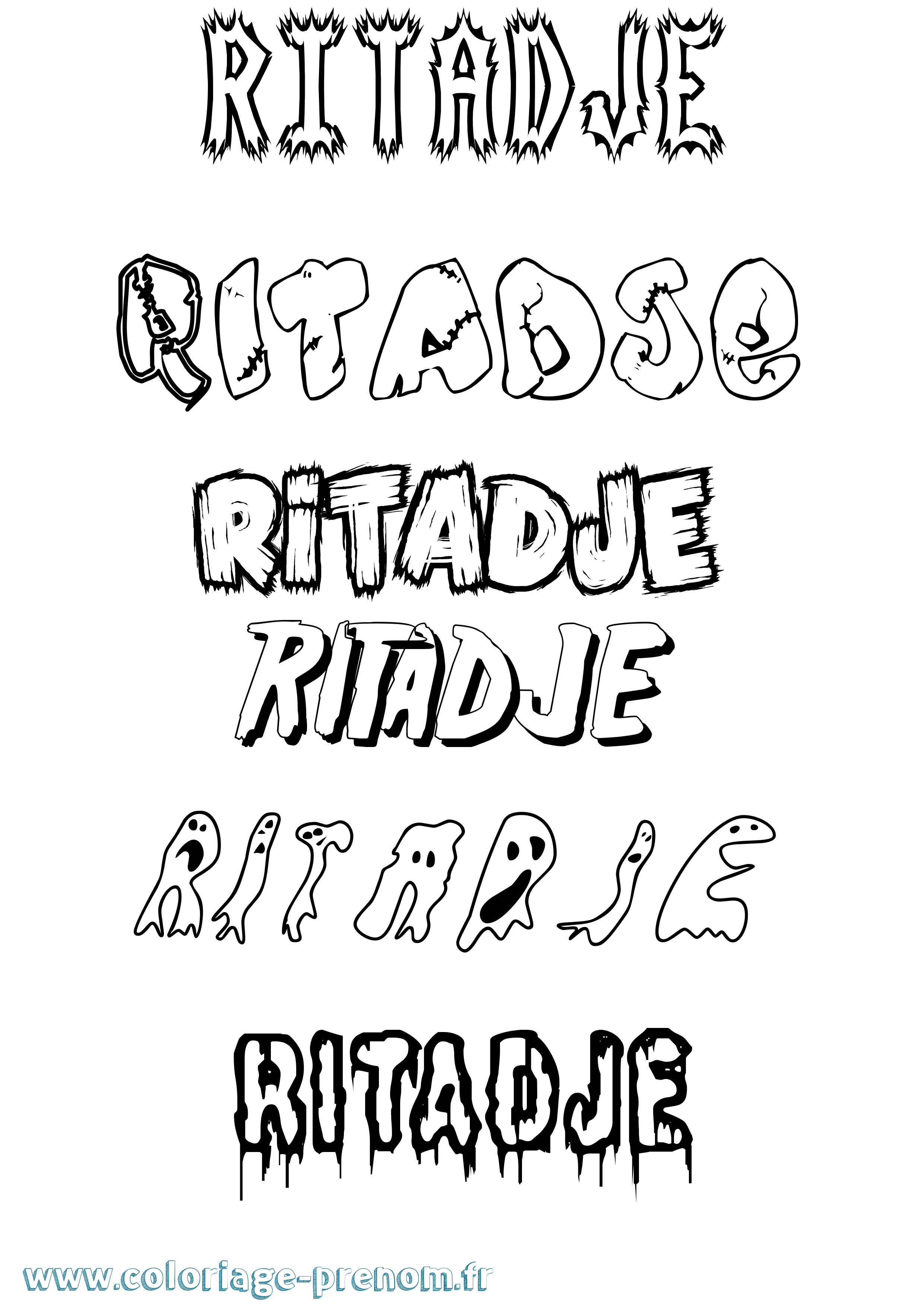 Coloriage Ritadje Frisson Coloriage prénom Ritadje Frisson
