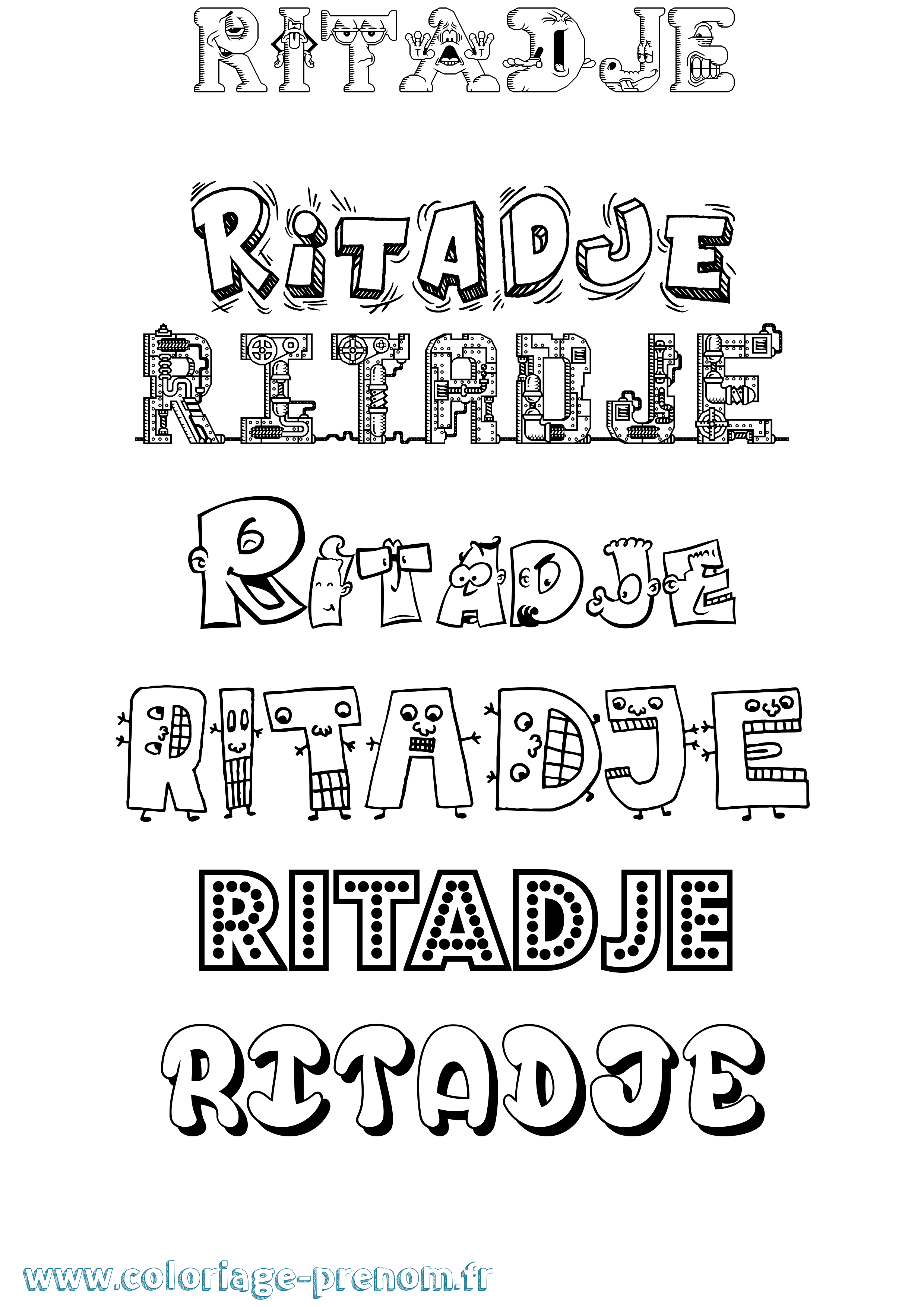 Coloriage Ritadje Fun Coloriage prénom Ritadje Fun