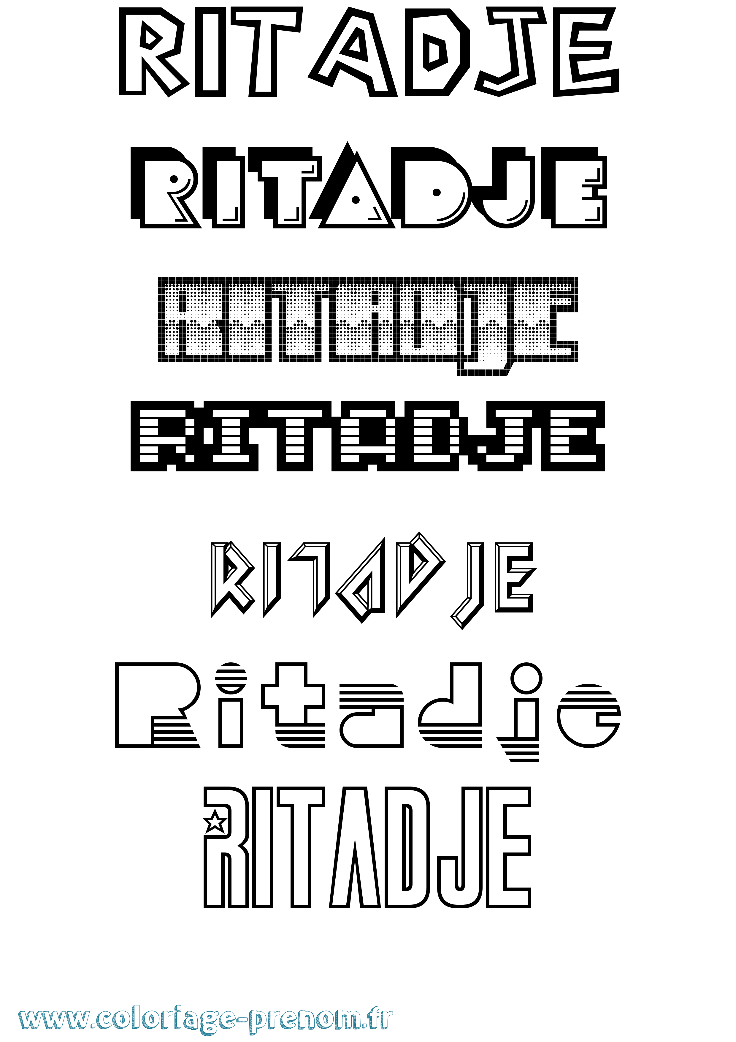 Coloriage Ritadje Jeux Vidéos Coloriage prénom Ritadje Jeux Vidéos